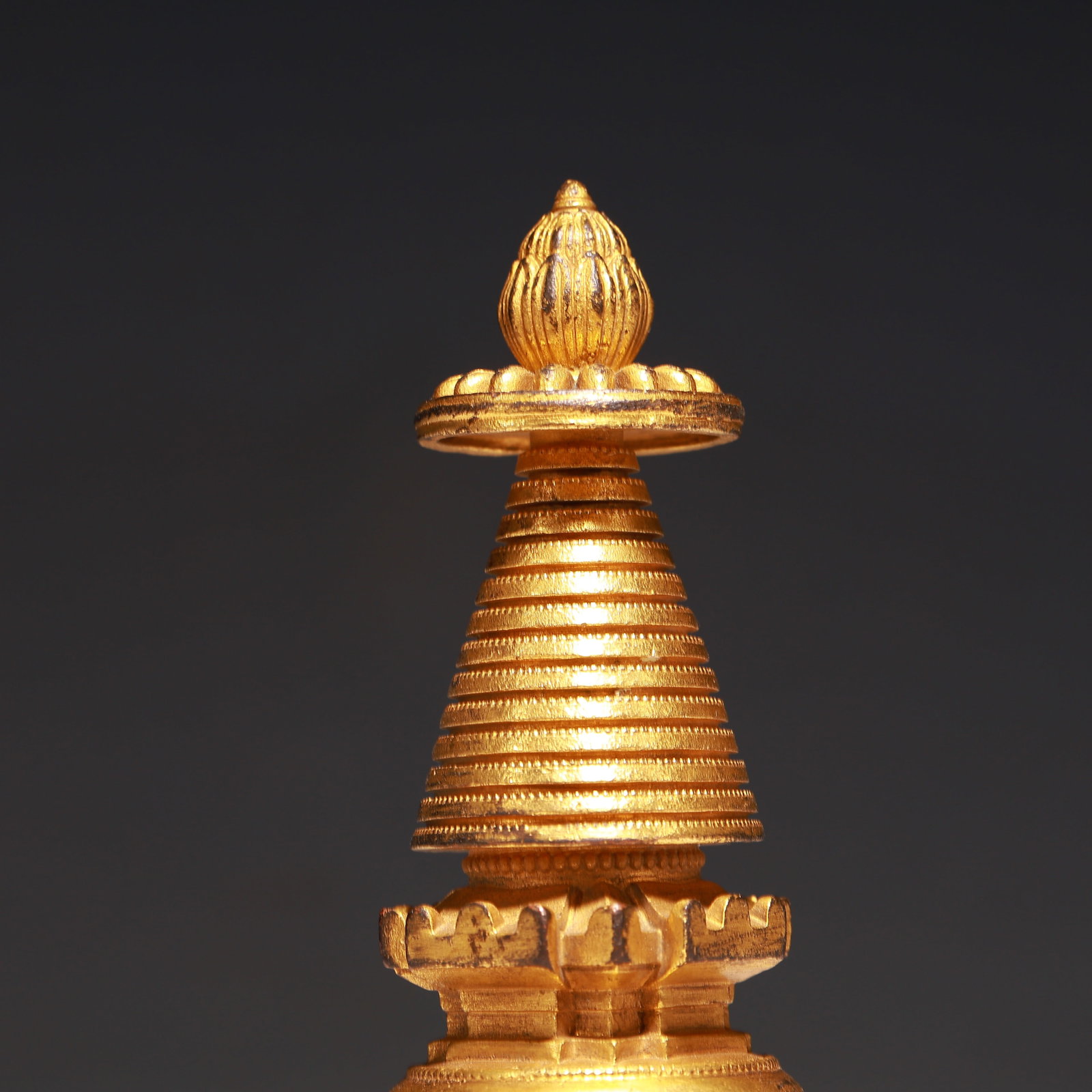 A Rare Gilt Bronze Pagoda - 6