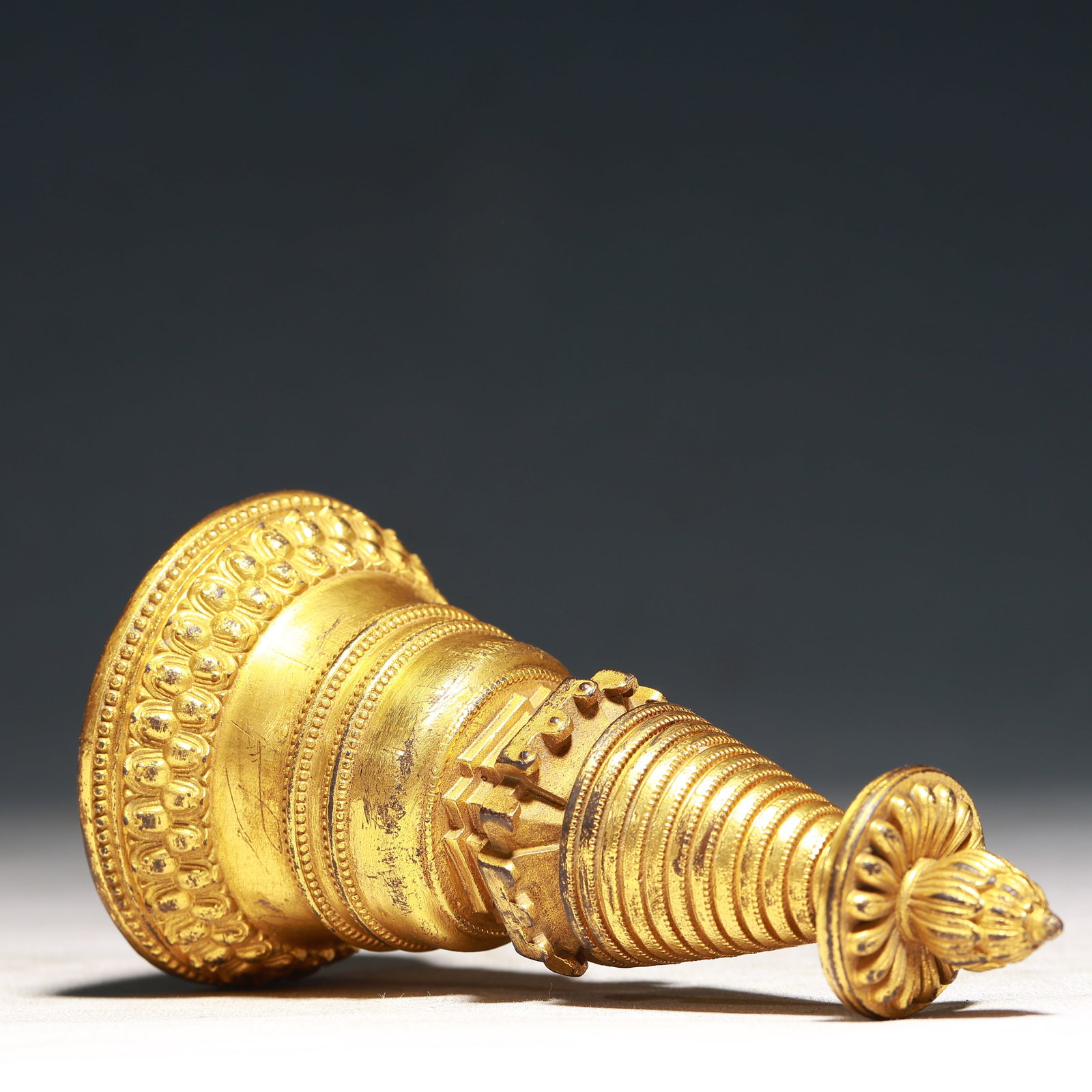 A Rare Gilt Bronze Pagoda - 7