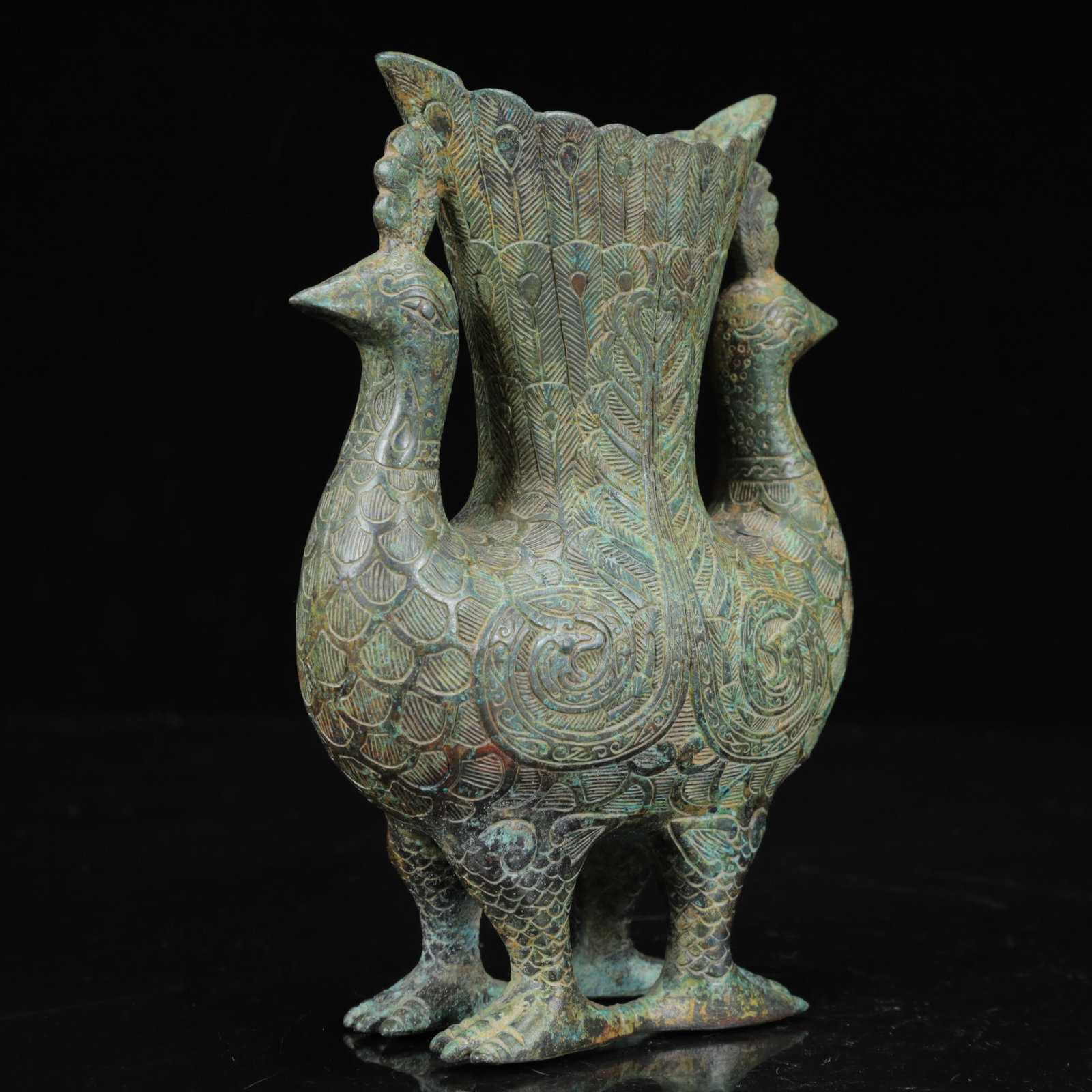 An Archaic Bronze Phoenix Pattern Phoenix Cup - 7