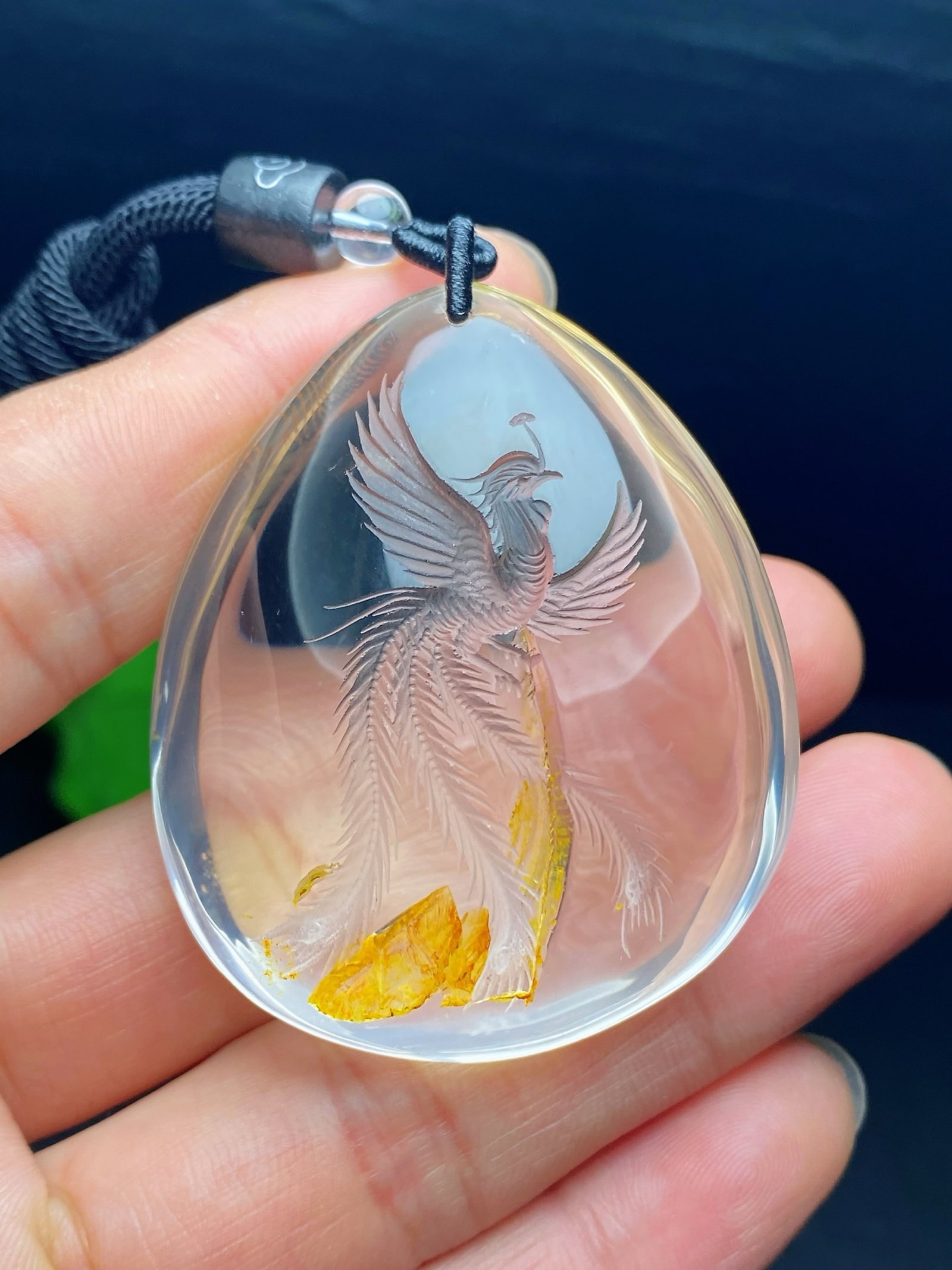 An Exquisite Crystal Phoenix Pattern Pendant - 5