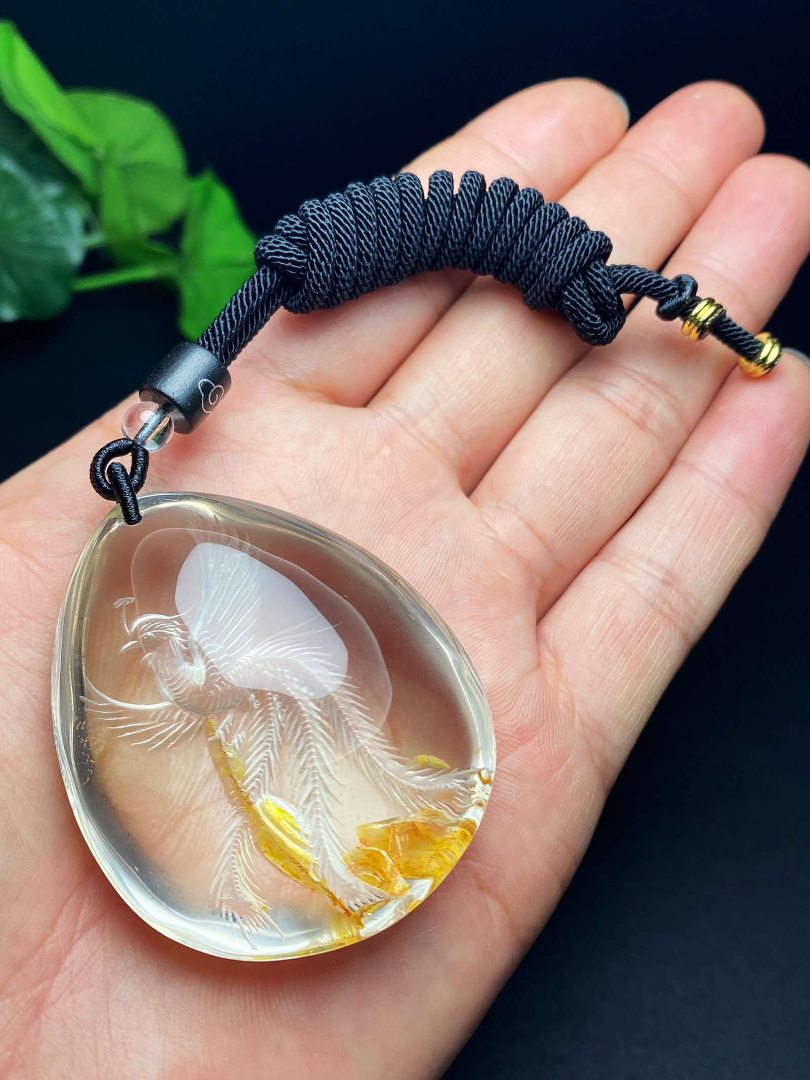An Exquisite Crystal Phoenix Pattern Pendant - 6
