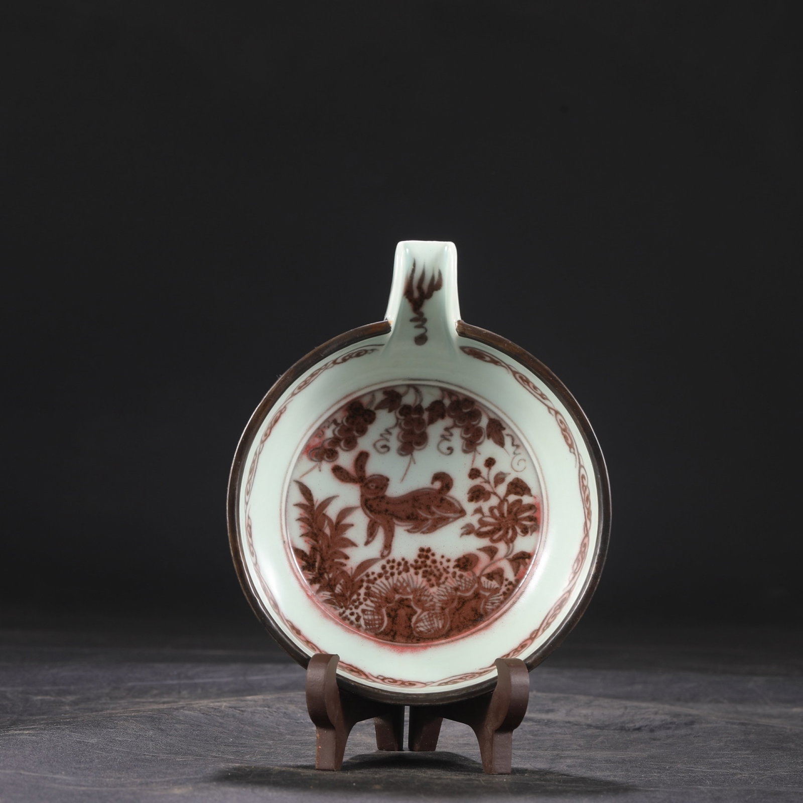 An Exquisite Underglaze-Red Rabbit Pattern Cup - 3