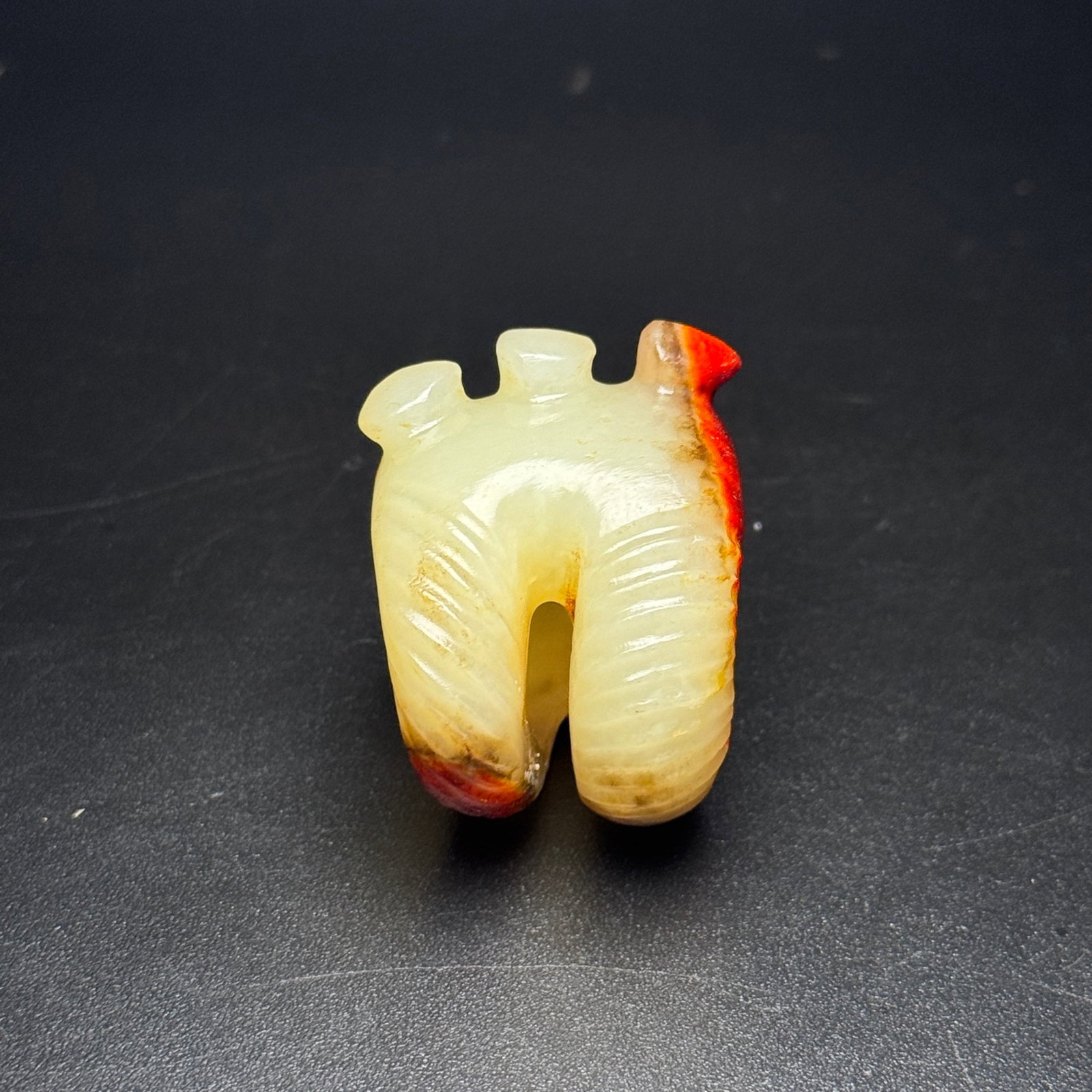 An Exquisite White Jade Cicada Pattern Thumb Ring - 2