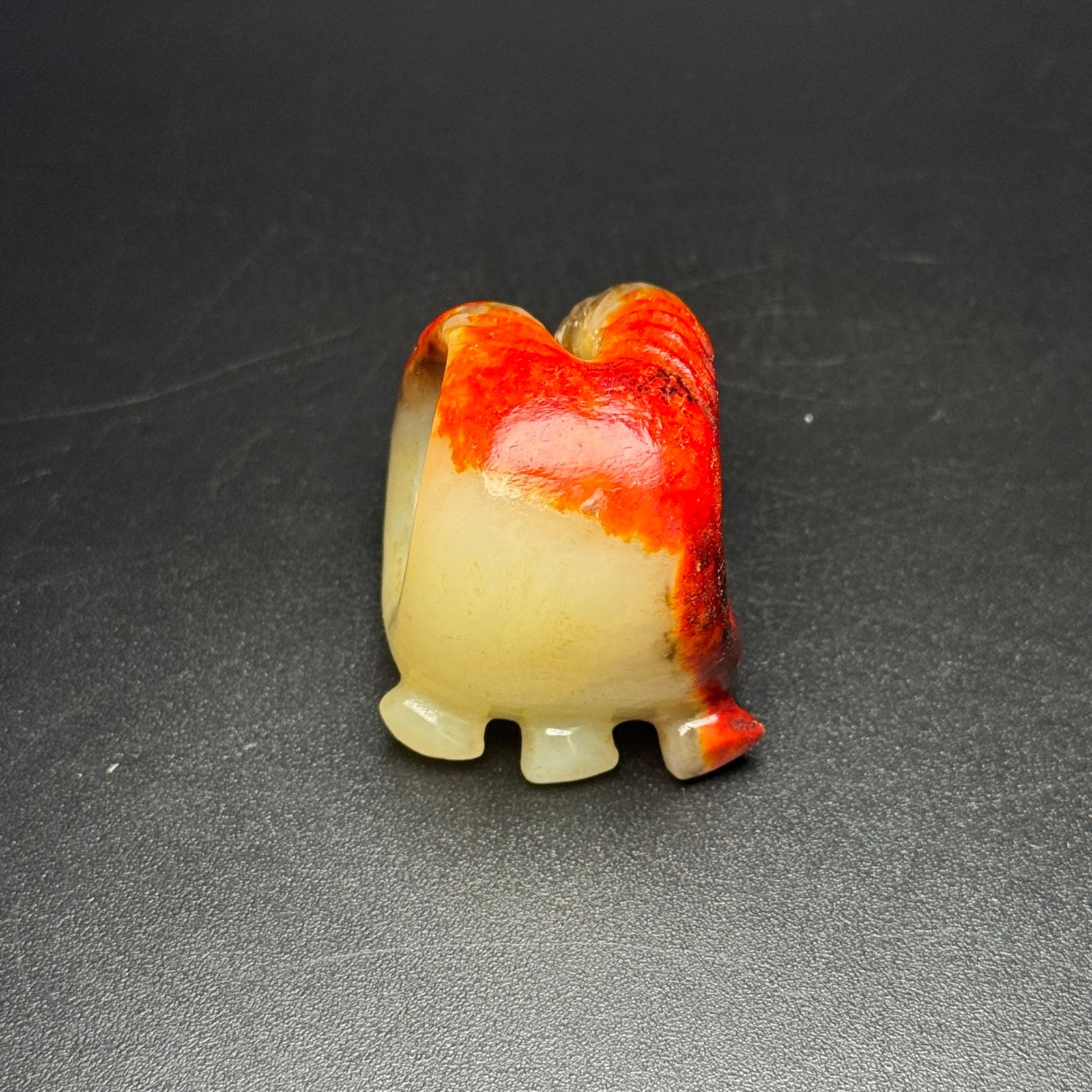 An Exquisite White Jade Cicada Pattern Thumb Ring - 3
