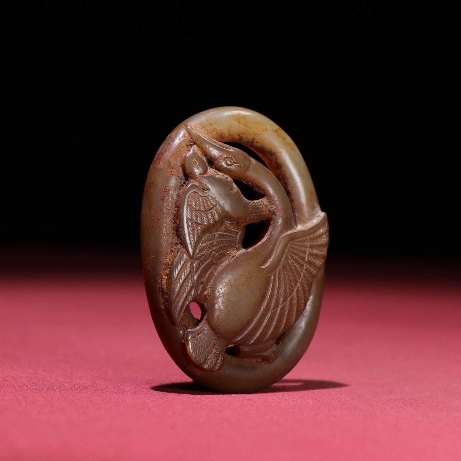 White Jade Wild Goose Pattern Pendant - 3