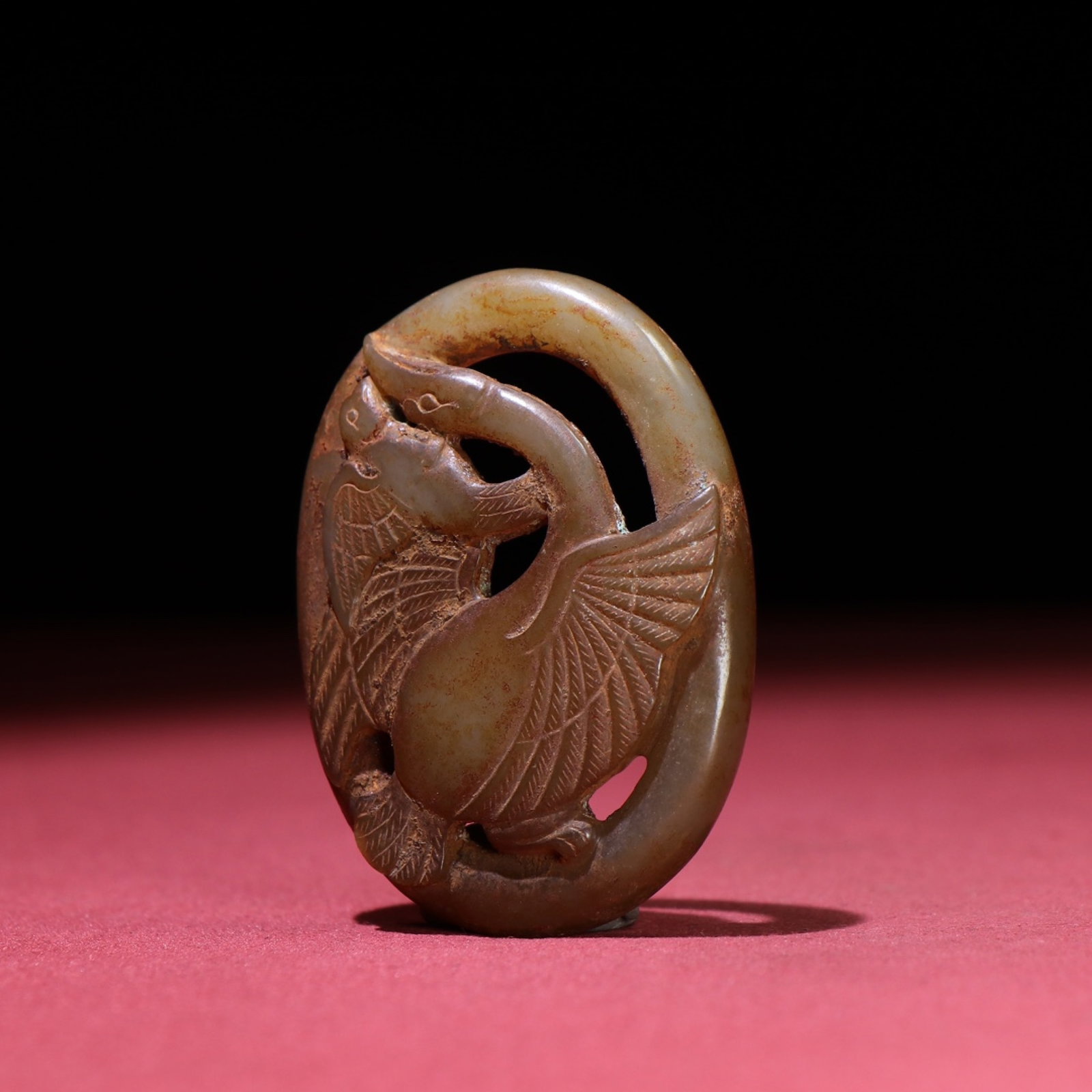 White Jade Wild Goose Pattern Pendant - 4