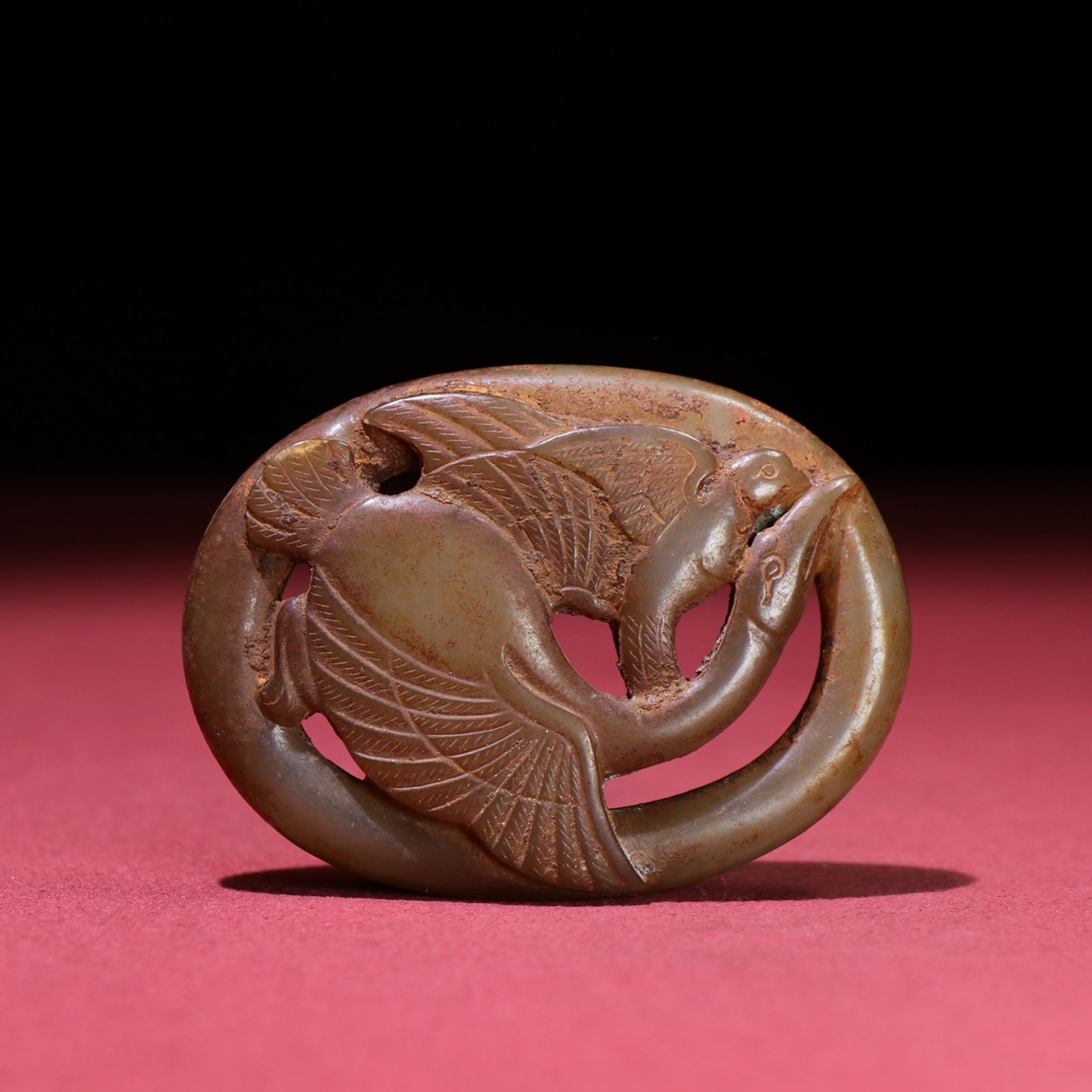 White Jade Wild Goose Pattern Pendant - 8
