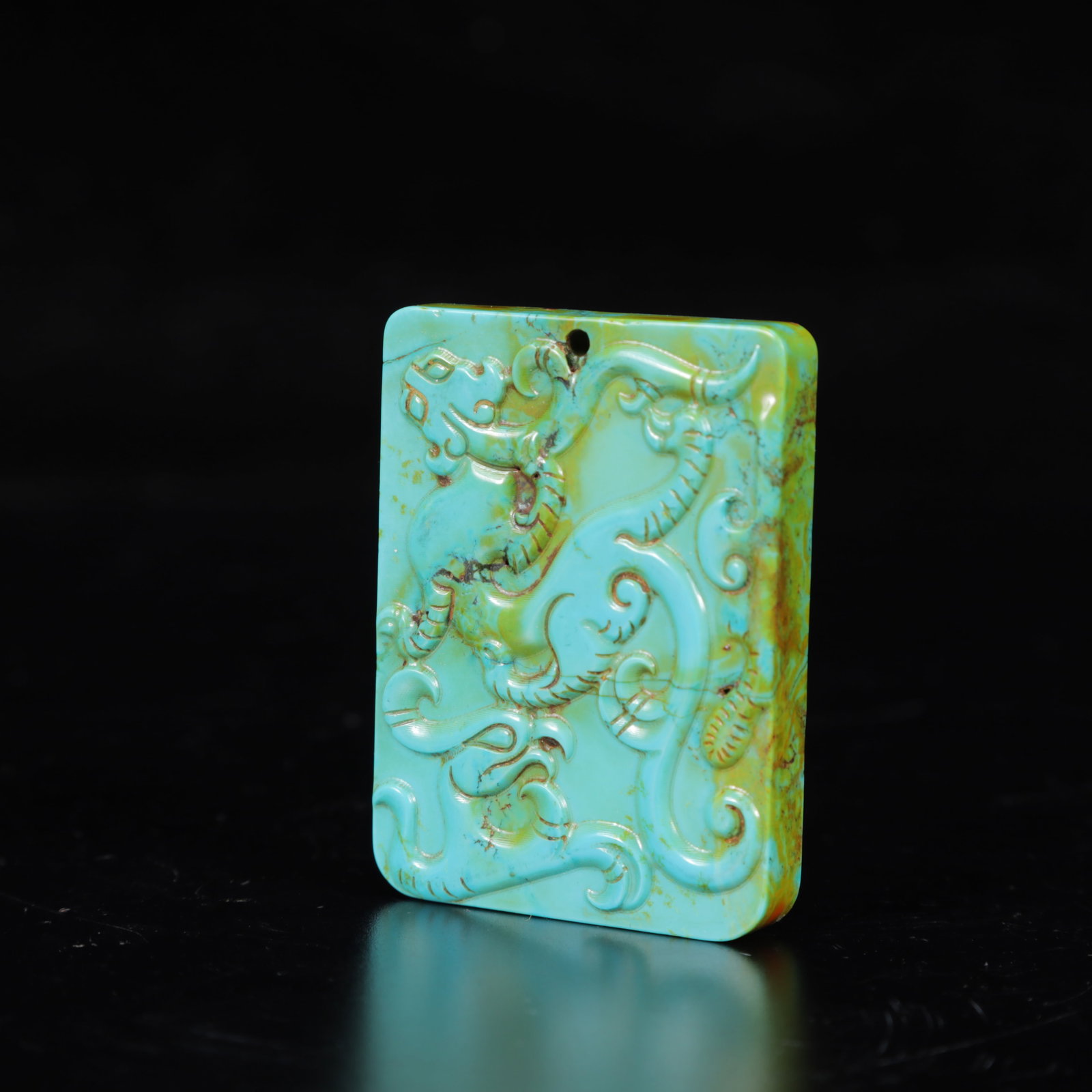 An Exquisite Turquoise Phoenix Pattern Pendant - 2