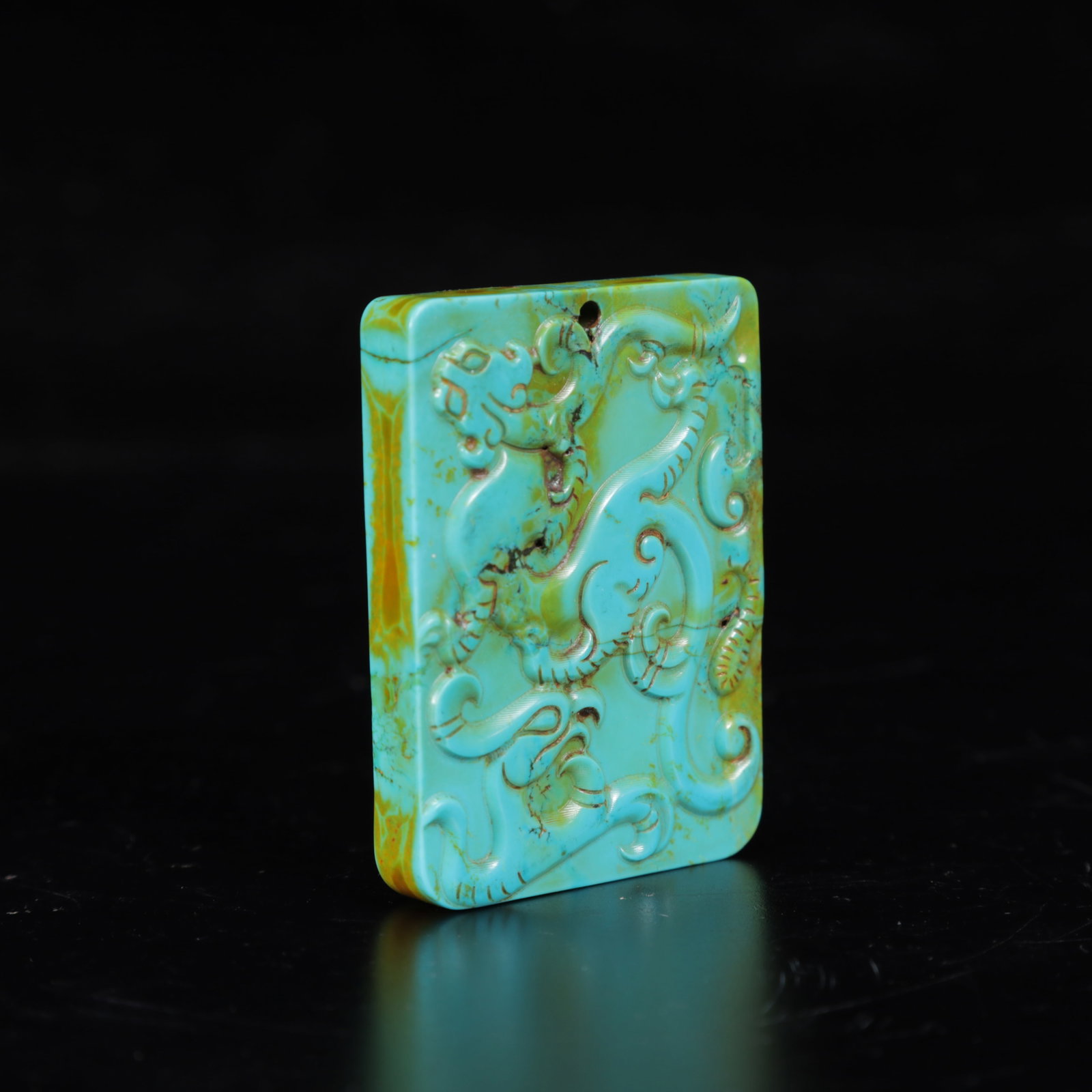 An Exquisite Turquoise Phoenix Pattern Pendant - 3