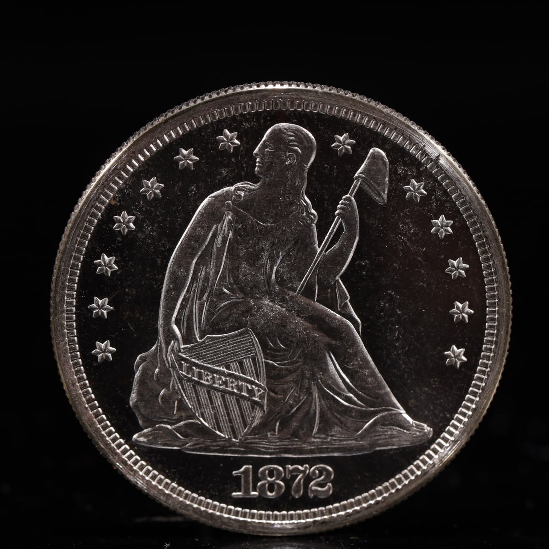 USA One Dollar 1872 Coin: American coin. IN GOD WE TRUST / LIBERTY / 1872 / UNITED STATES OF AMERICA / ONE DOL. Weight:26.9g.