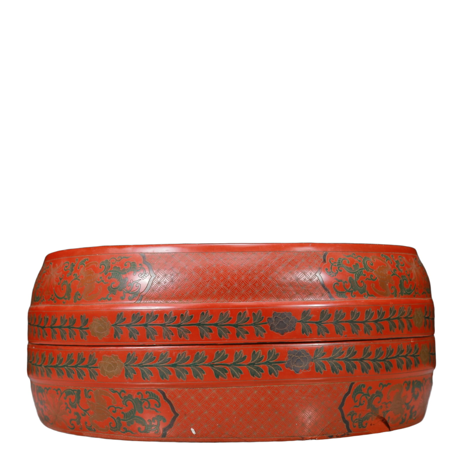 A Exquisite Carved Red Lacquer Lotus Pattern Dragon Pattern Box - 2