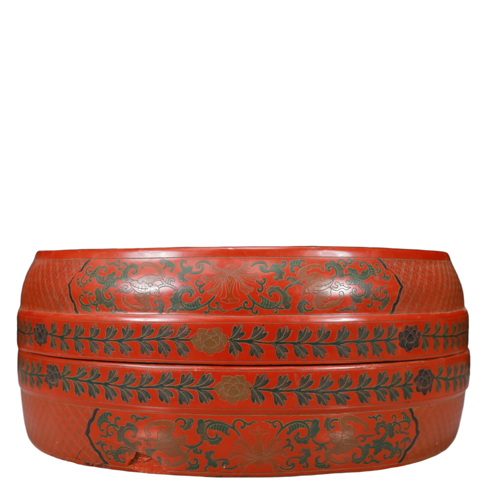 A Exquisite Carved Red Lacquer Lotus Pattern Dragon Pattern Box - 3