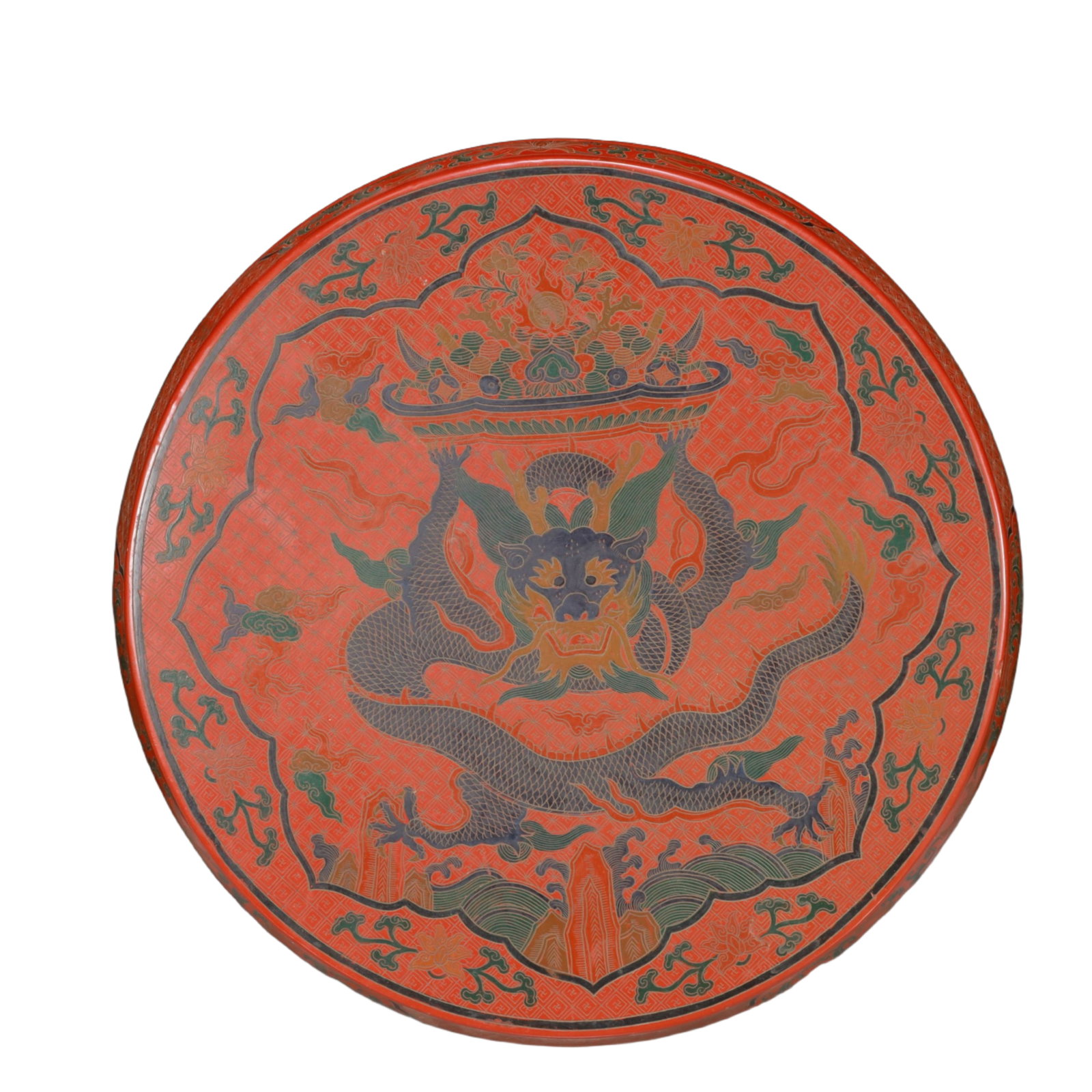A Exquisite Carved Red Lacquer Lotus Pattern Dragon Pattern Box - 5