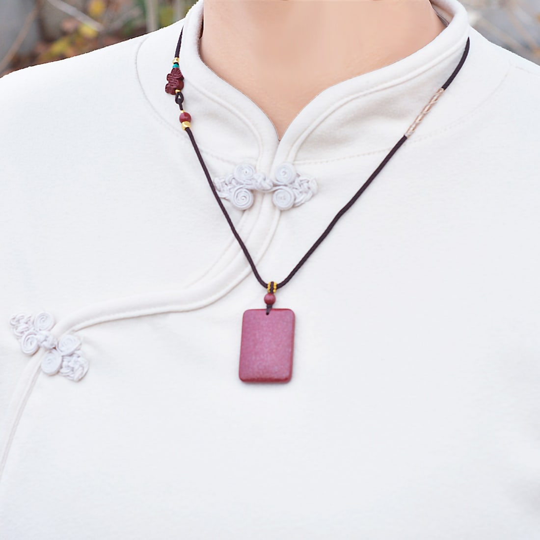 An Exquisite Cinnabar Pendant: An Exquisite Cinnabar Pendant,Size:25mmx35mm,Weight:21.8g 朱砂挂件