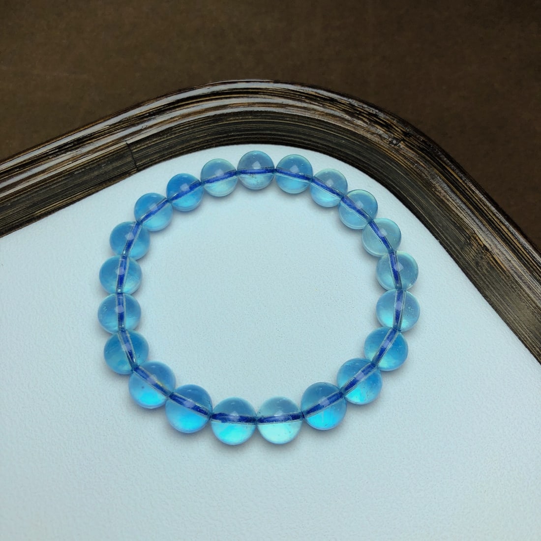 An Exquisite Aquamarine Bracelet: An Exquisite Aquamarine Bracelet,Size:9.2mm,Weight:22.3g 海蓝宝手串