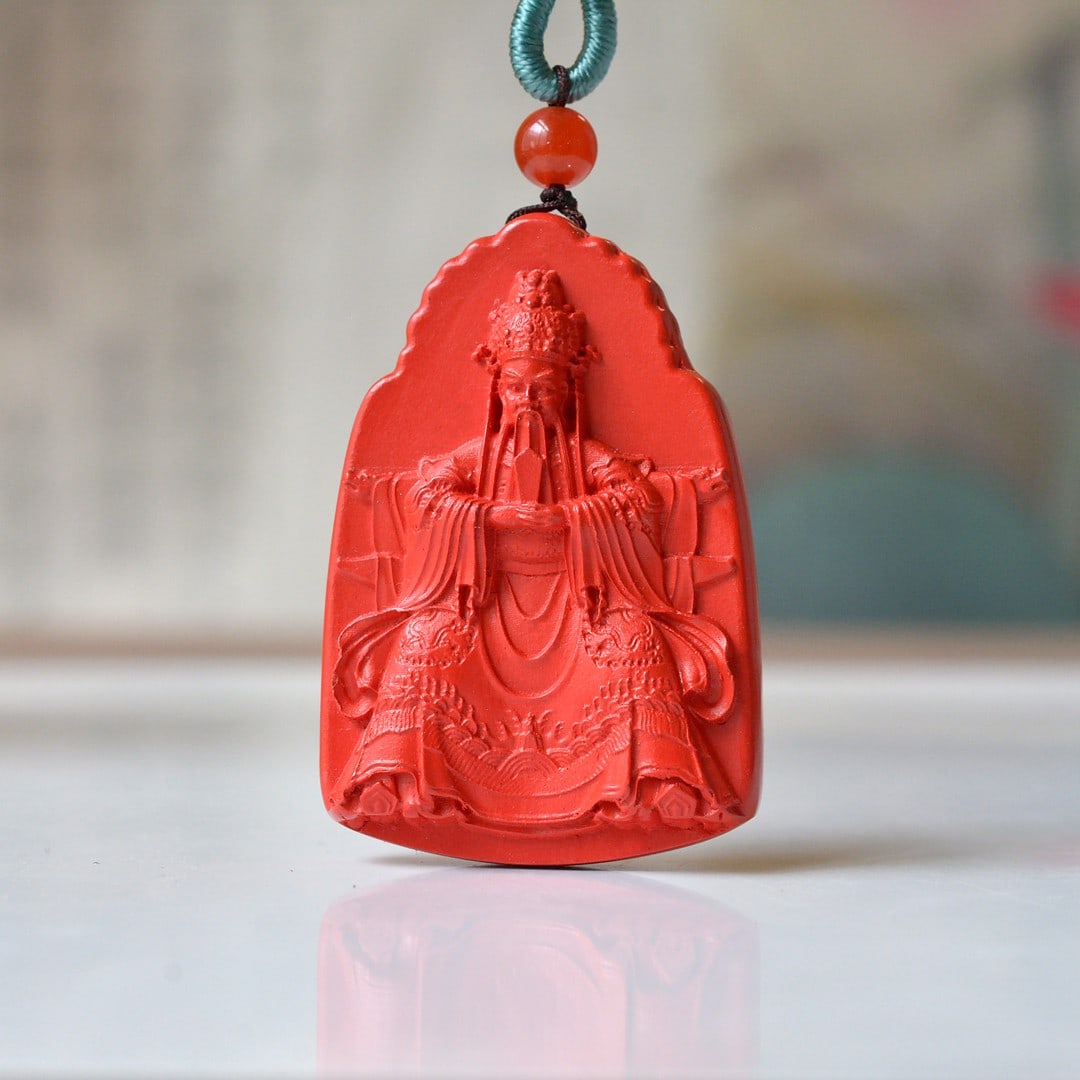An Exquisite Cinnabar Figure Pattern Pendant - 3