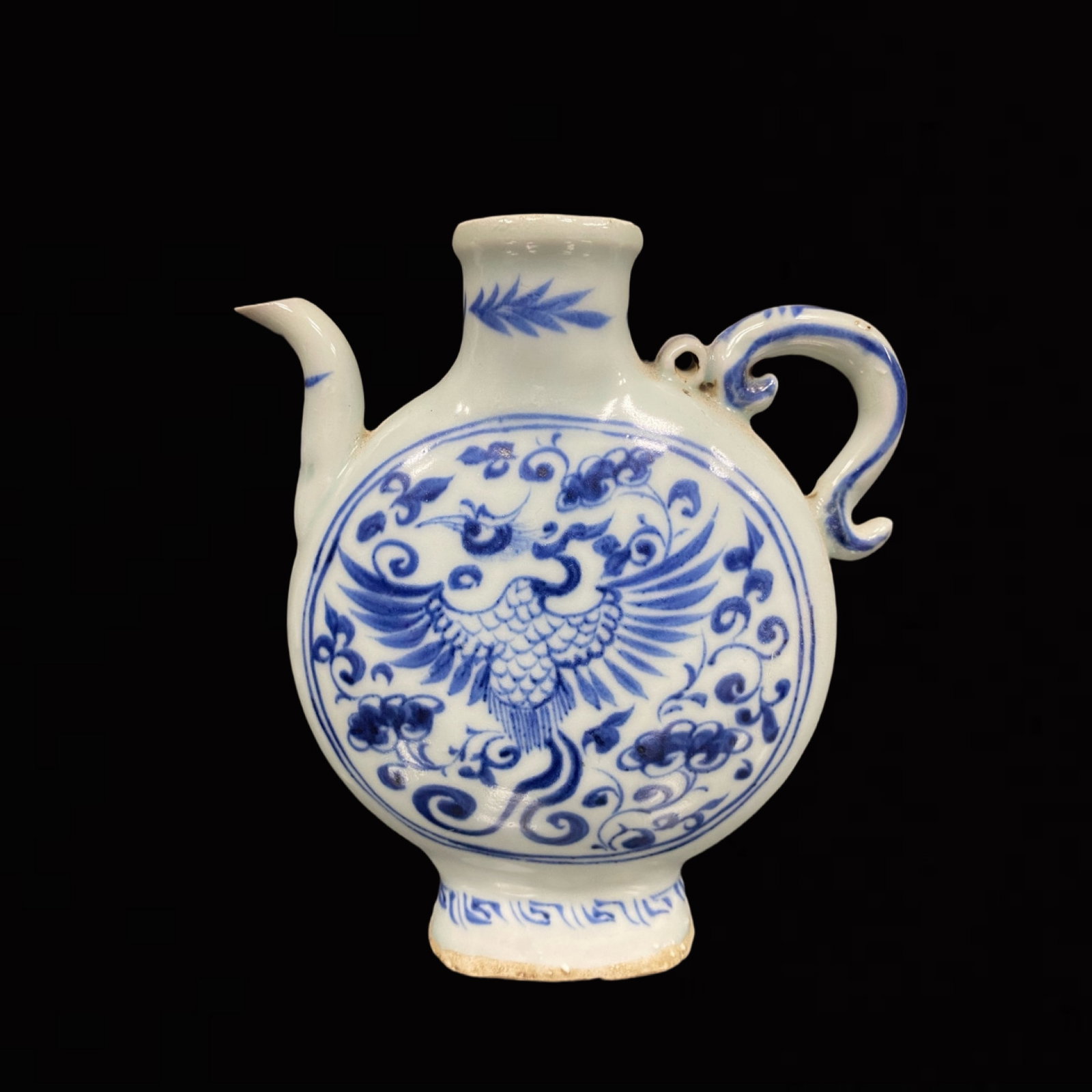 An Exquisite Blue and White Phoenix Pattern Pot (1 of 6)