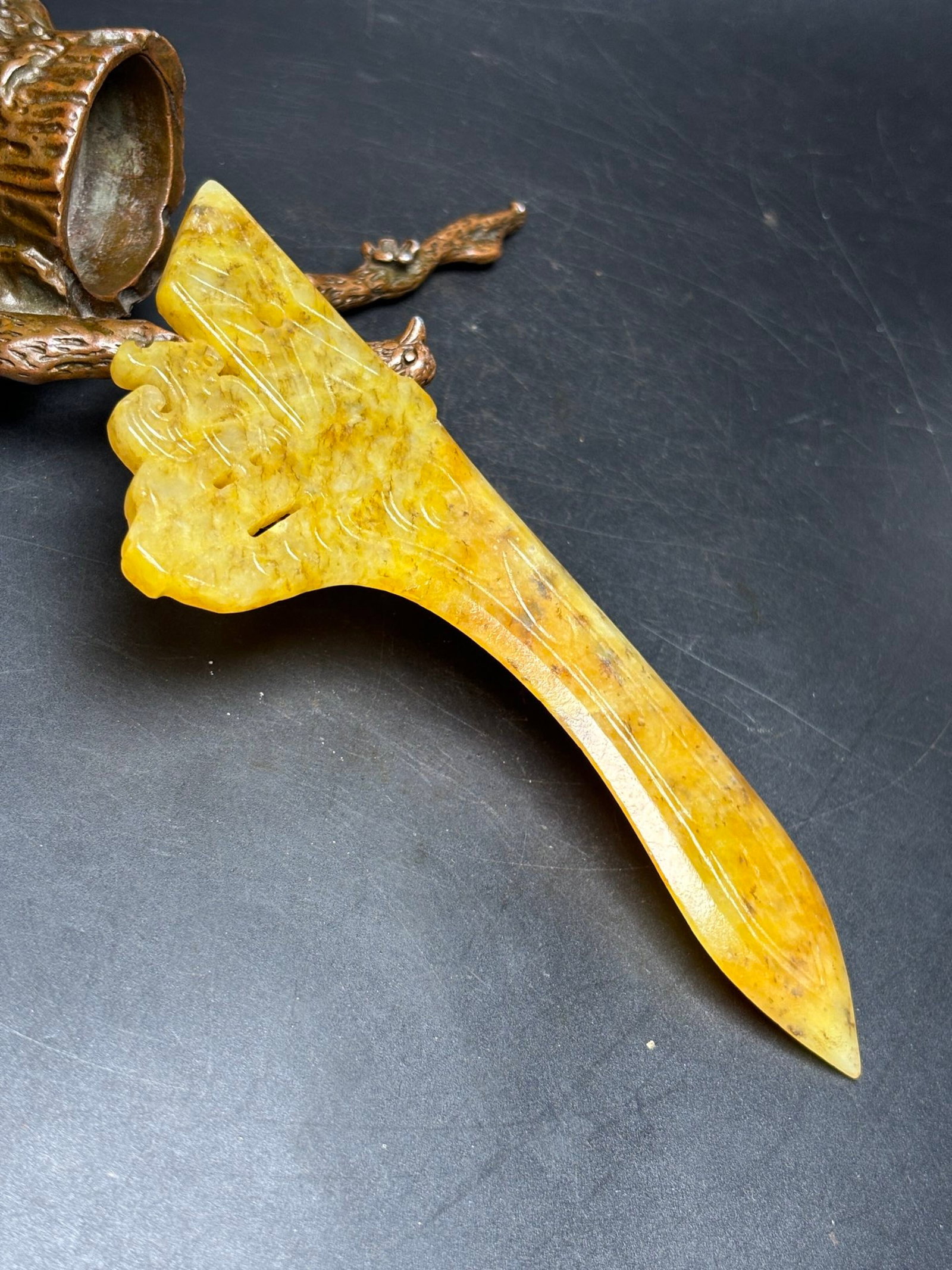 An Exquisite White Jade Dragon Pattern Sword - 3