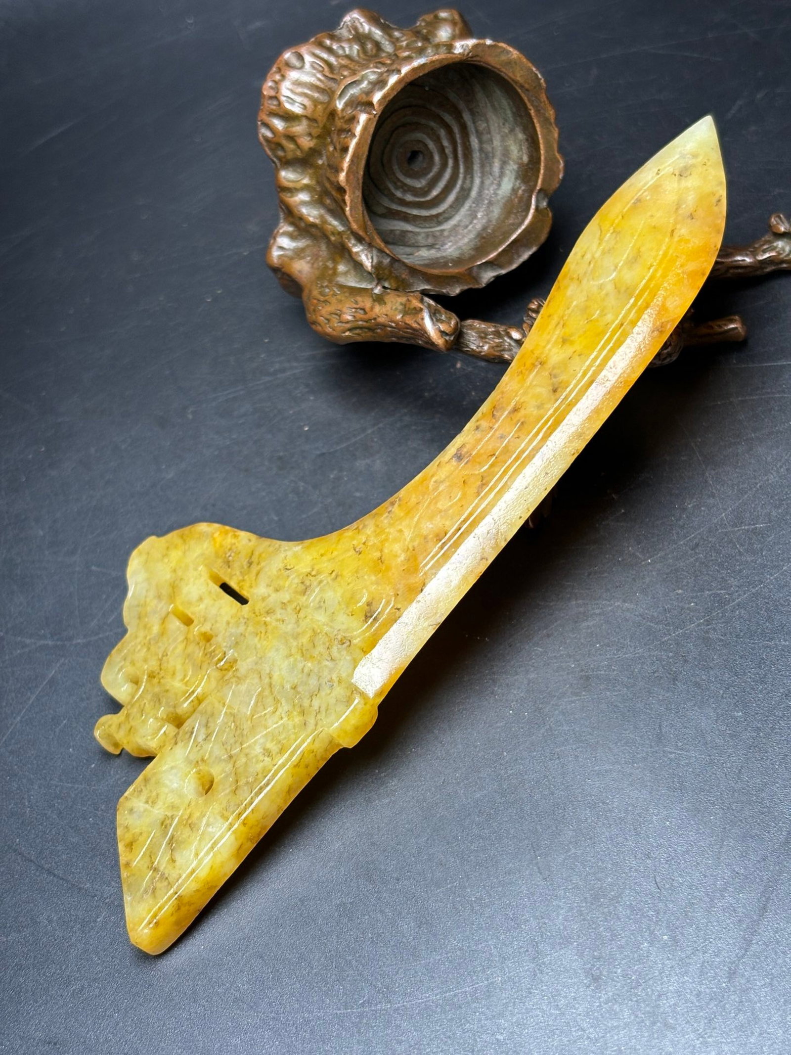 An Exquisite White Jade Dragon Pattern Sword - 4