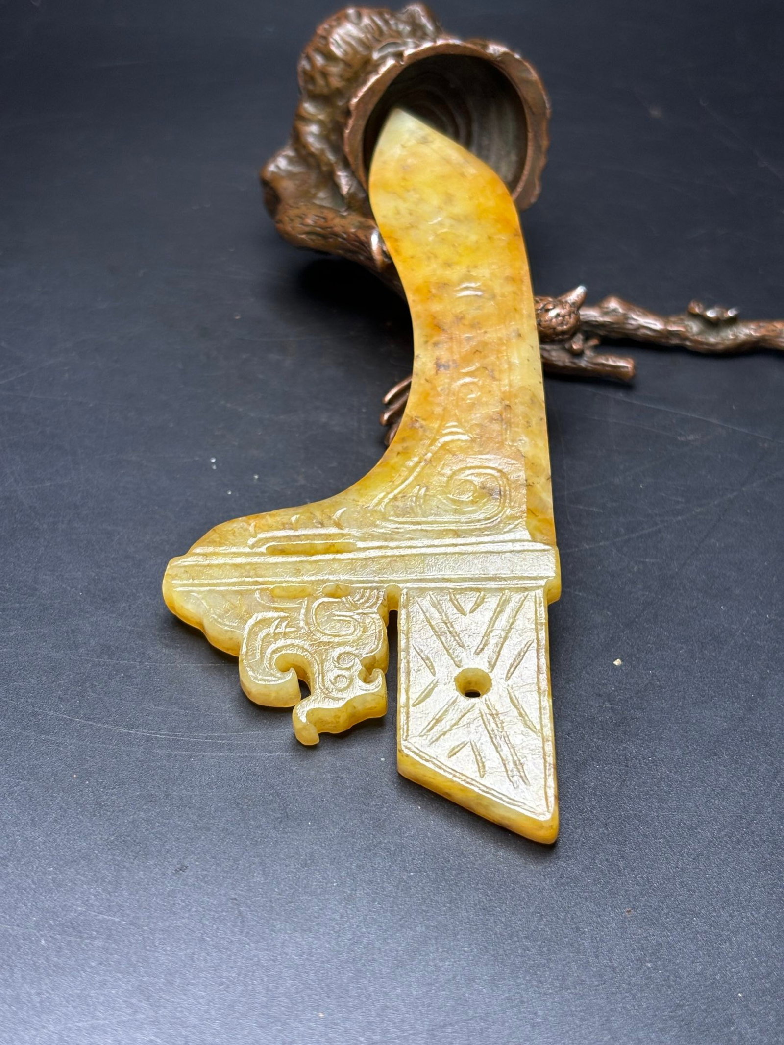 An Exquisite White Jade Dragon Pattern Sword - 5