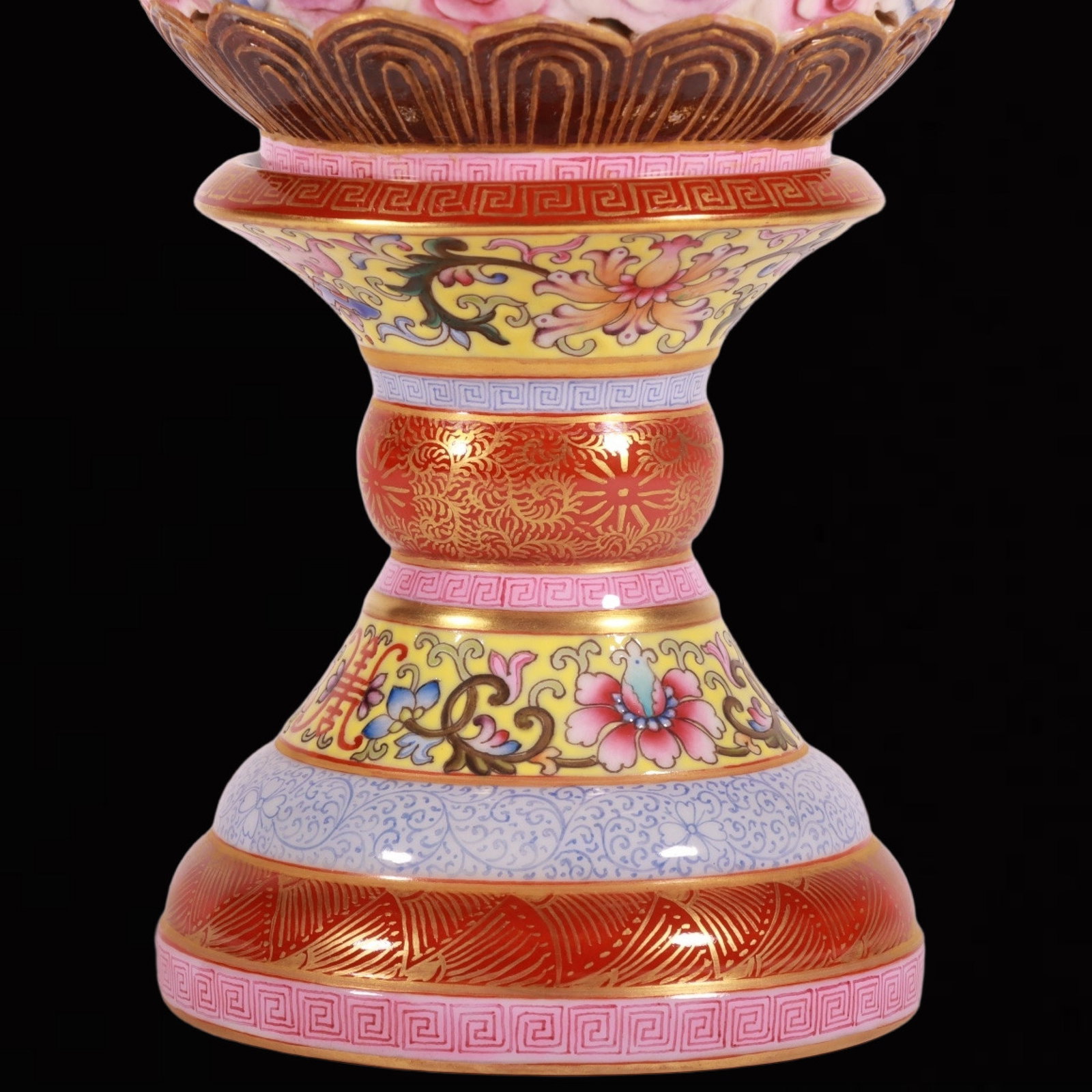 An Exquisite Enamel Auspicious Cloud and Dragon Pattern Candlestick - 3