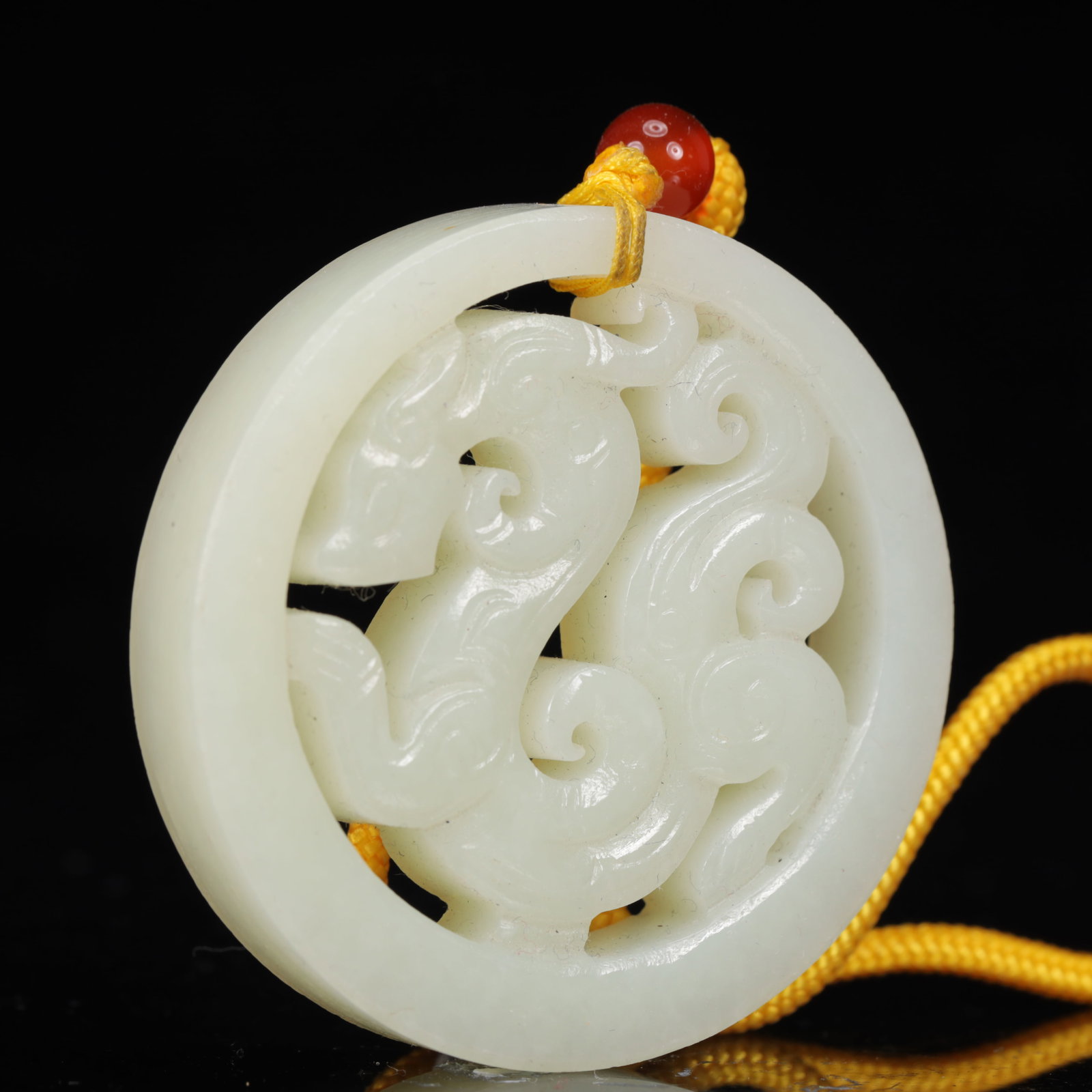 An Exquisite White Jade Chi-Dragon Pattern Pendant - 3