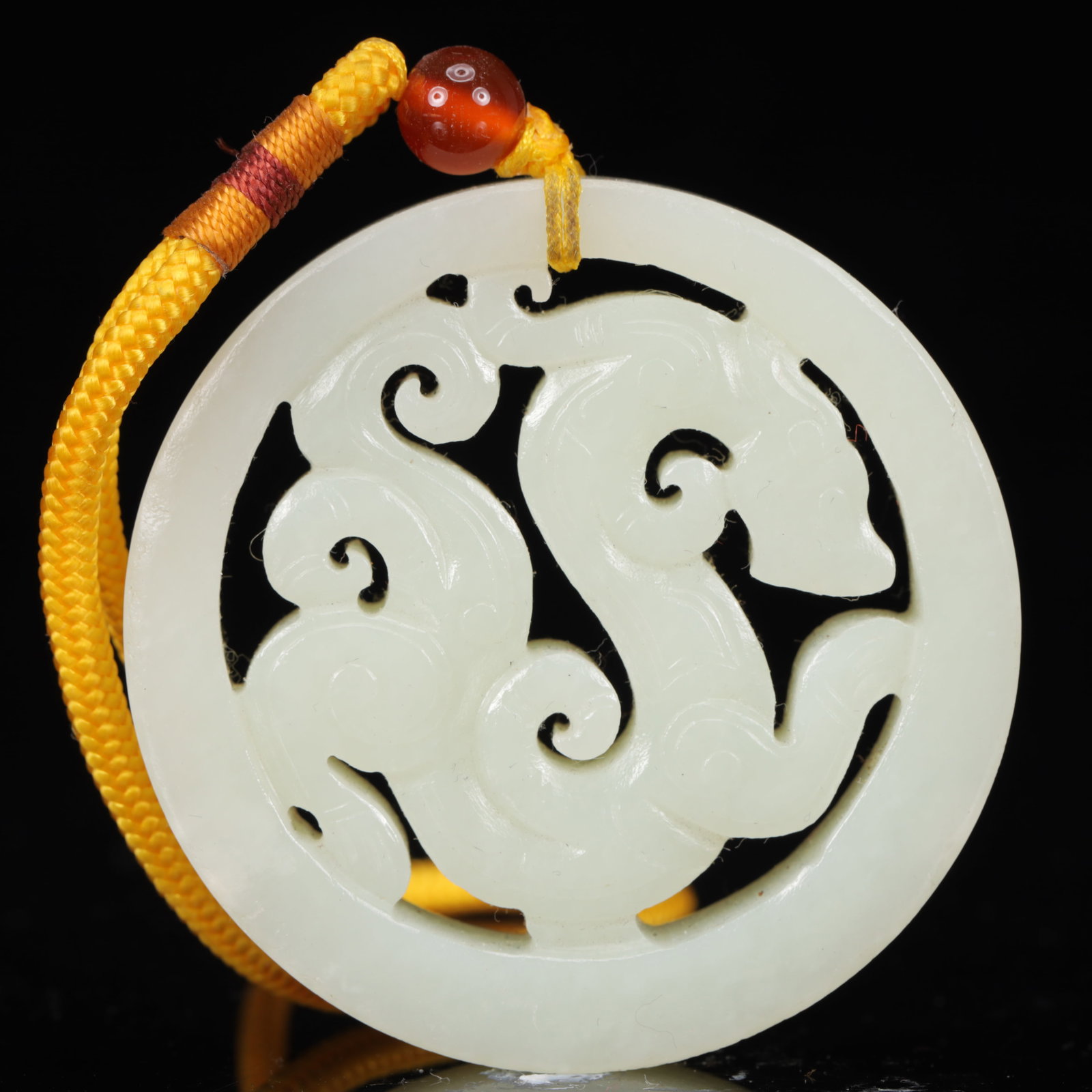 An Exquisite White Jade Chi-Dragon Pattern Pendant - 4