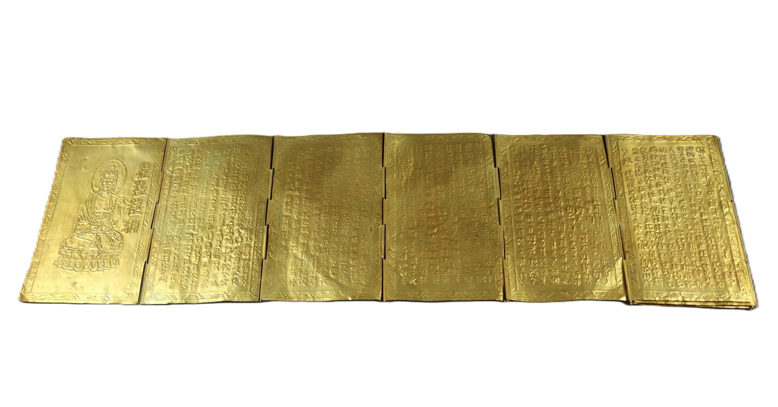 An Exquisite Gilt Bronze Figure Pattern Box,With Scriptures - 7