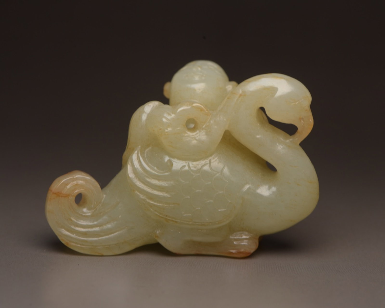 An Exquisite White Jade Goose Ornament: An Exquisite White Jade Goose Ornament,Qing Dynasty,China,Size:2.2inx1.5inx1.2in,Weight:66g 白玉鹅摆件,中国清代