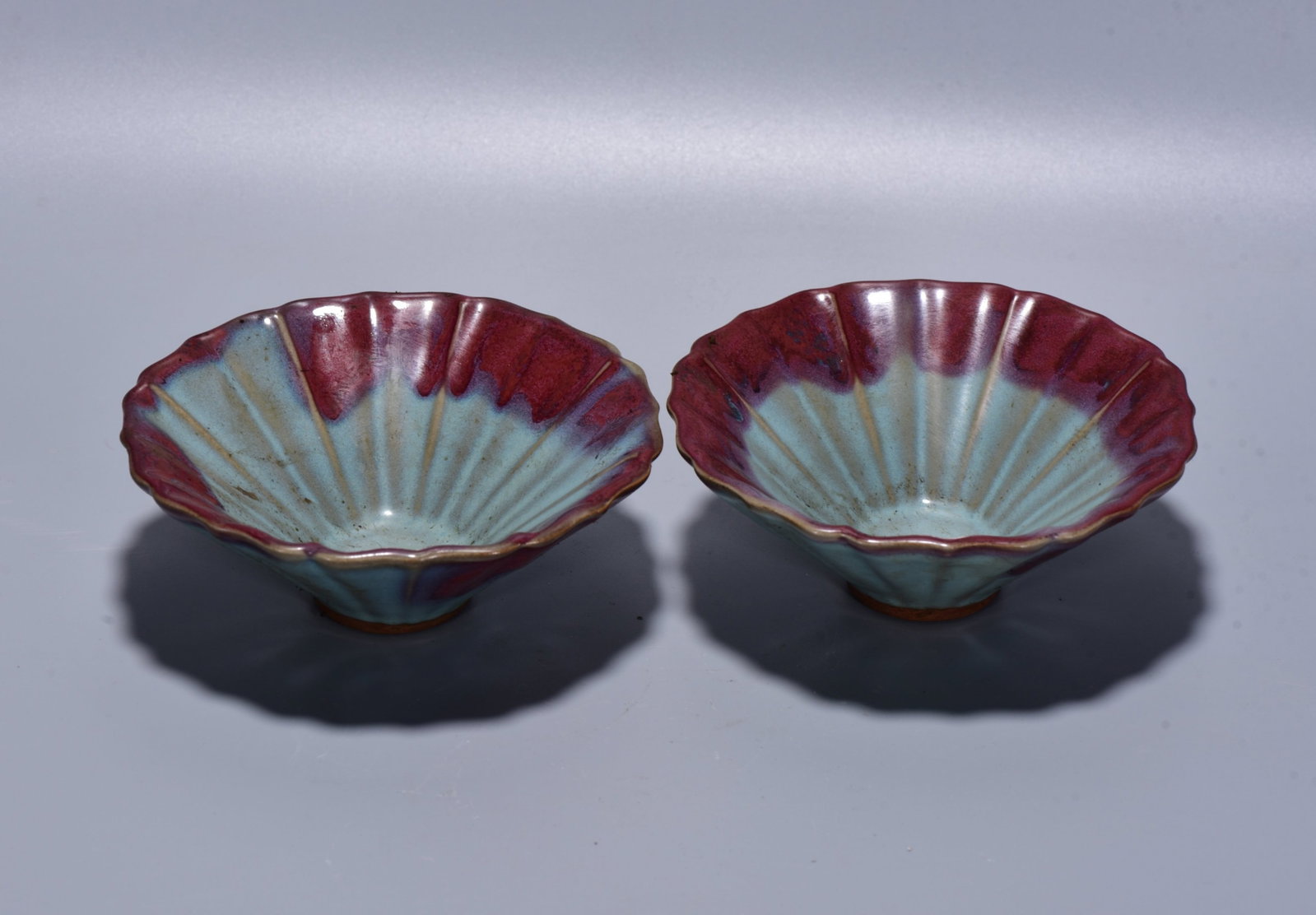 A Pair of Exquisite Jun yao Bowls: A Pair of Exquisite Jun yao Bowls,Song Dynasty,China,Size:2inx5.1ins 一对钧窑碗,中国宋代