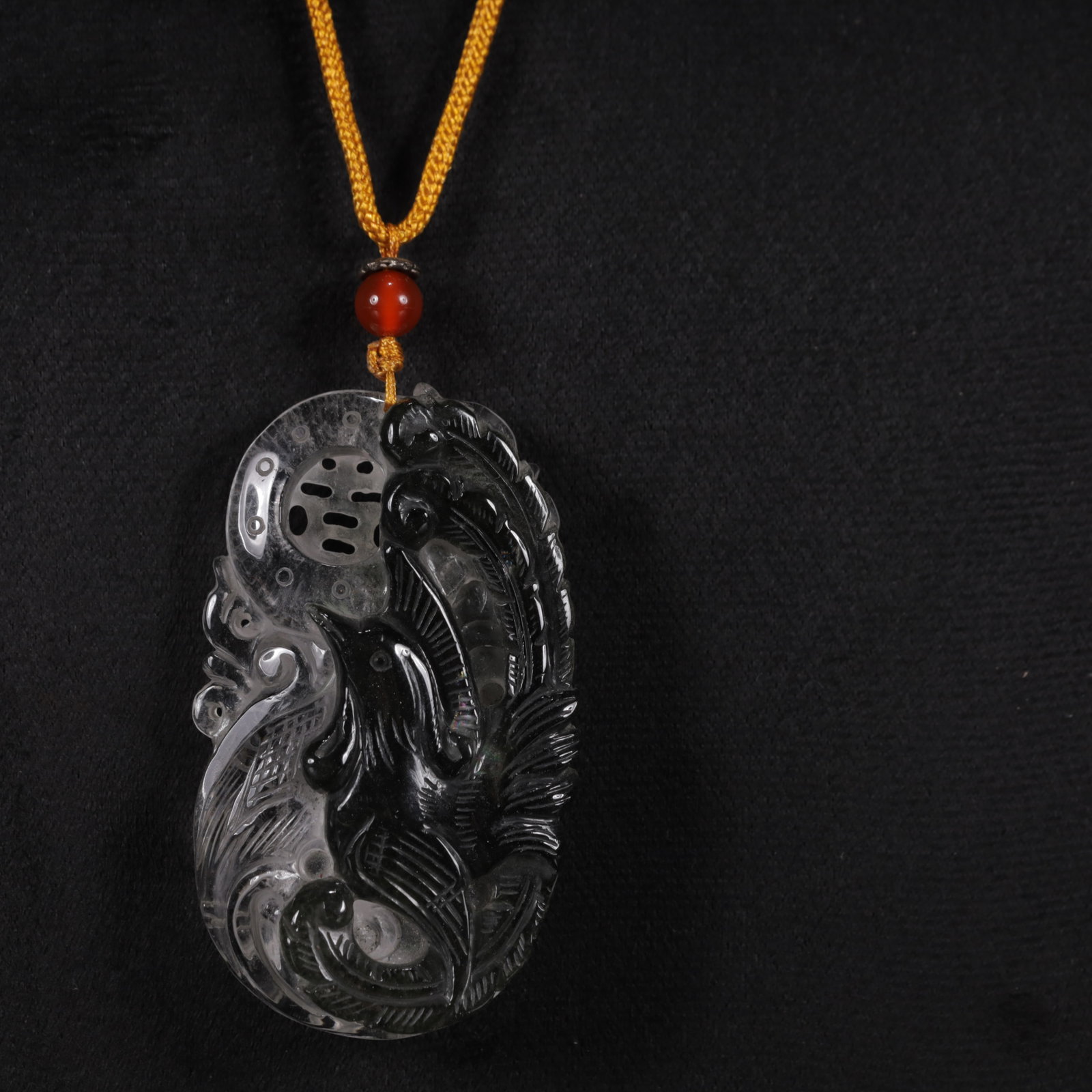 An Exquisite Crystal Phoenix Pattern Pendant - 2