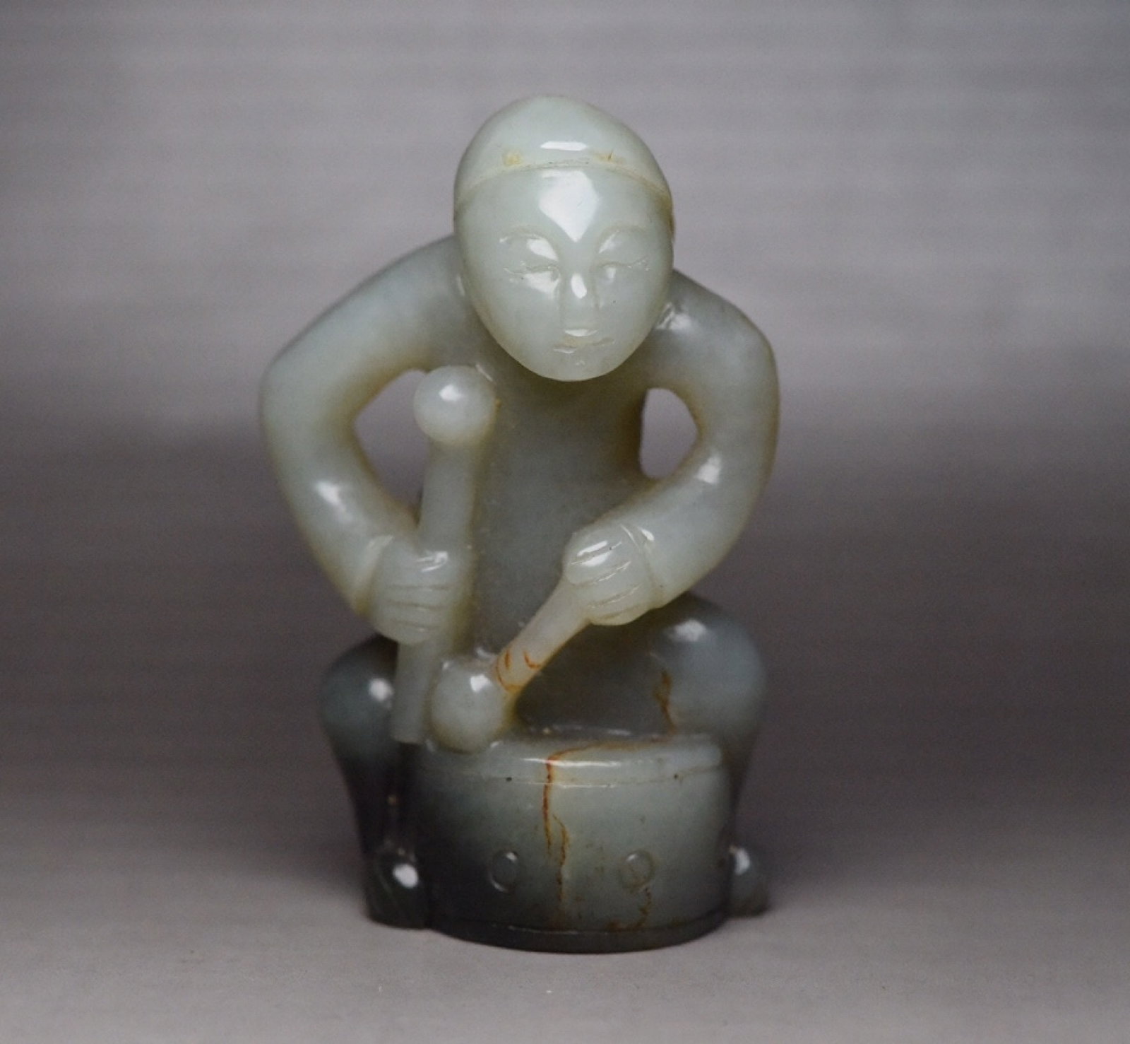 An Exquisite White Jade Figure Ornament: An Exquisite White Jade Figure Ornament,Qing Dynasty,China,Size:2.5inx1.6inx0.9in,Weight:76g 白玉人物摆件,中国清代