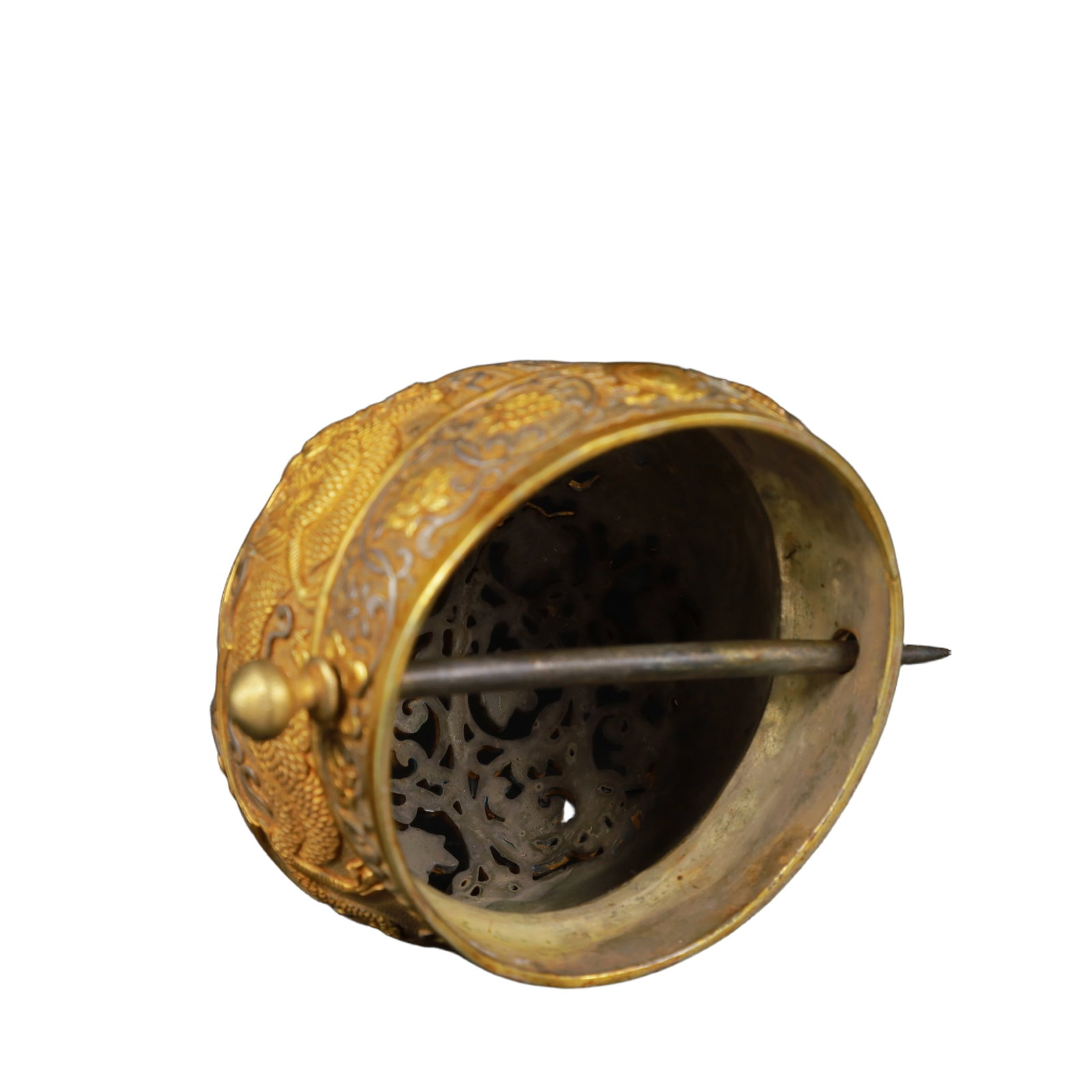 An Exquisite Gilt Silver Dragon Pattern Hat - 8