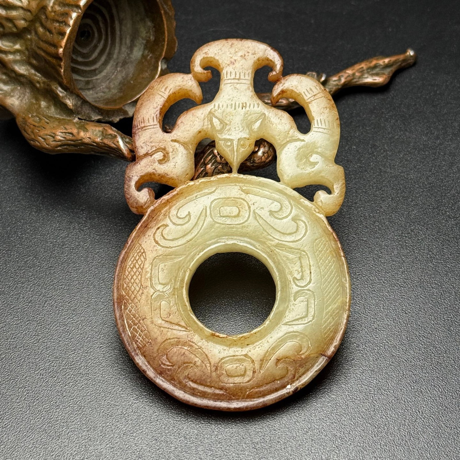 An Exquisite White Jade Bat Pendant (1 of 7)