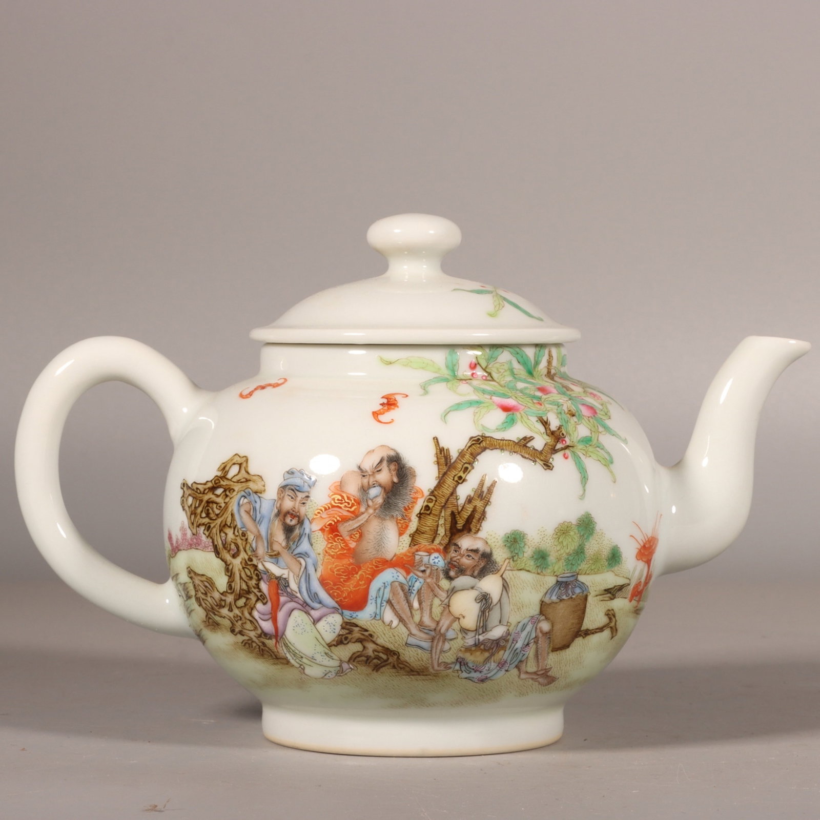 An Exquisite Famille-Rose Character and Story Pattern Teapot,with poem (1 of 8)