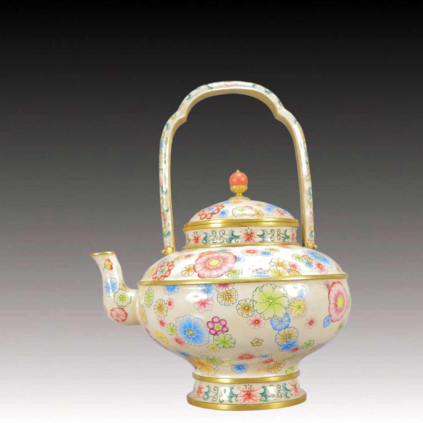 An Exquisite Painted Enamel Flower Pattern Ewer - 7
