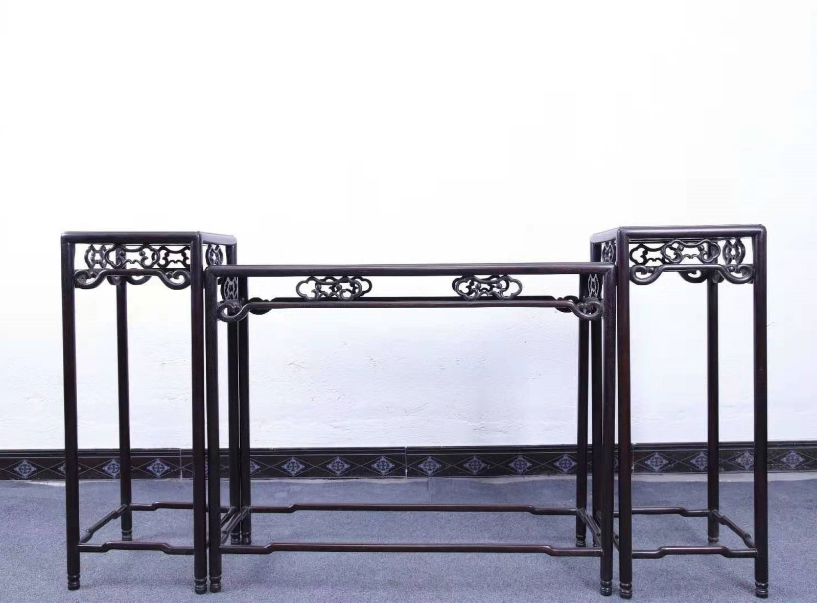 A Set of Zitanwood Flower Stand and Long Table (1 of 8)