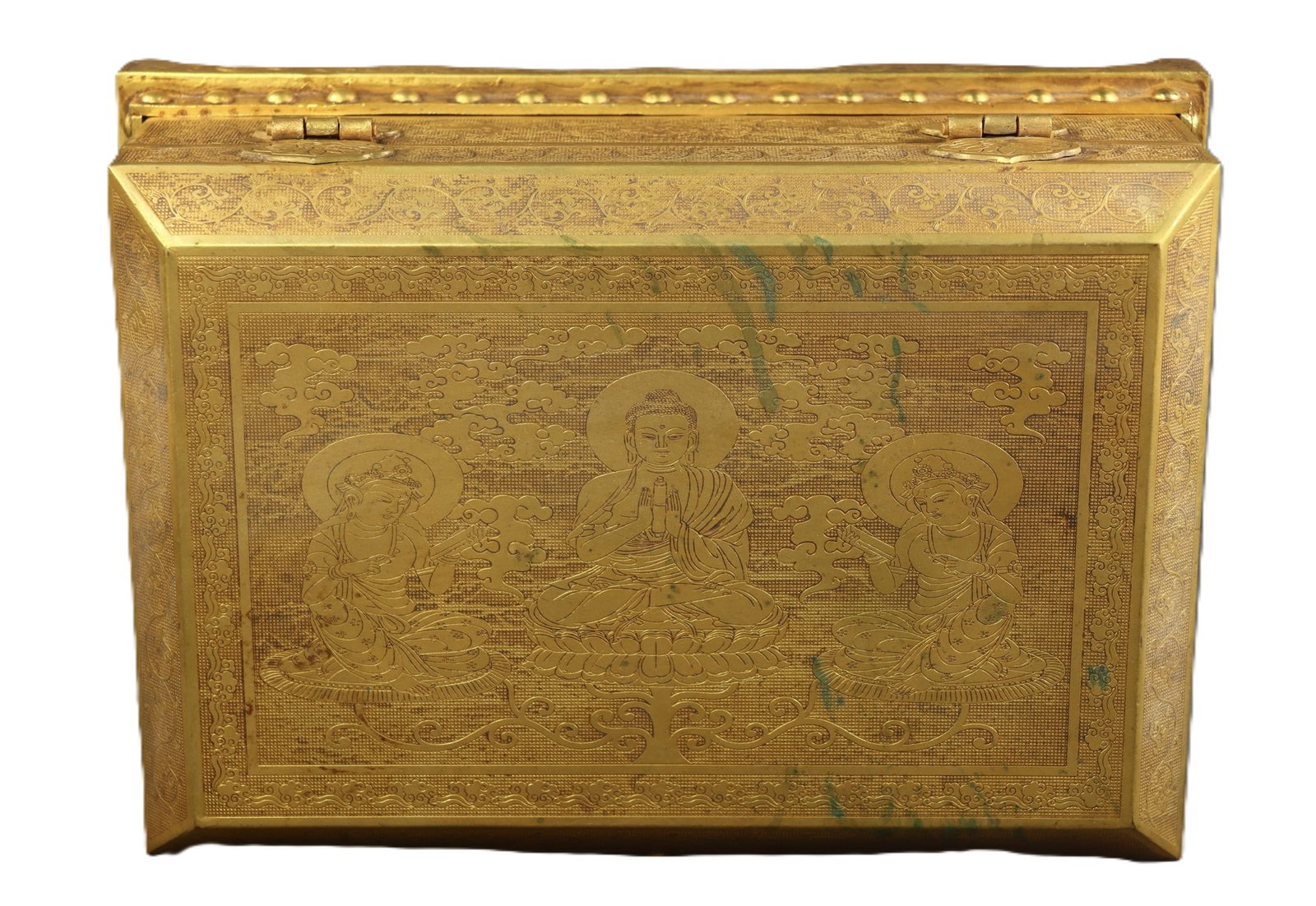 An Exquisite Gilt Bronze Auspicious Beast Pattern Box,With Scriptures - 5