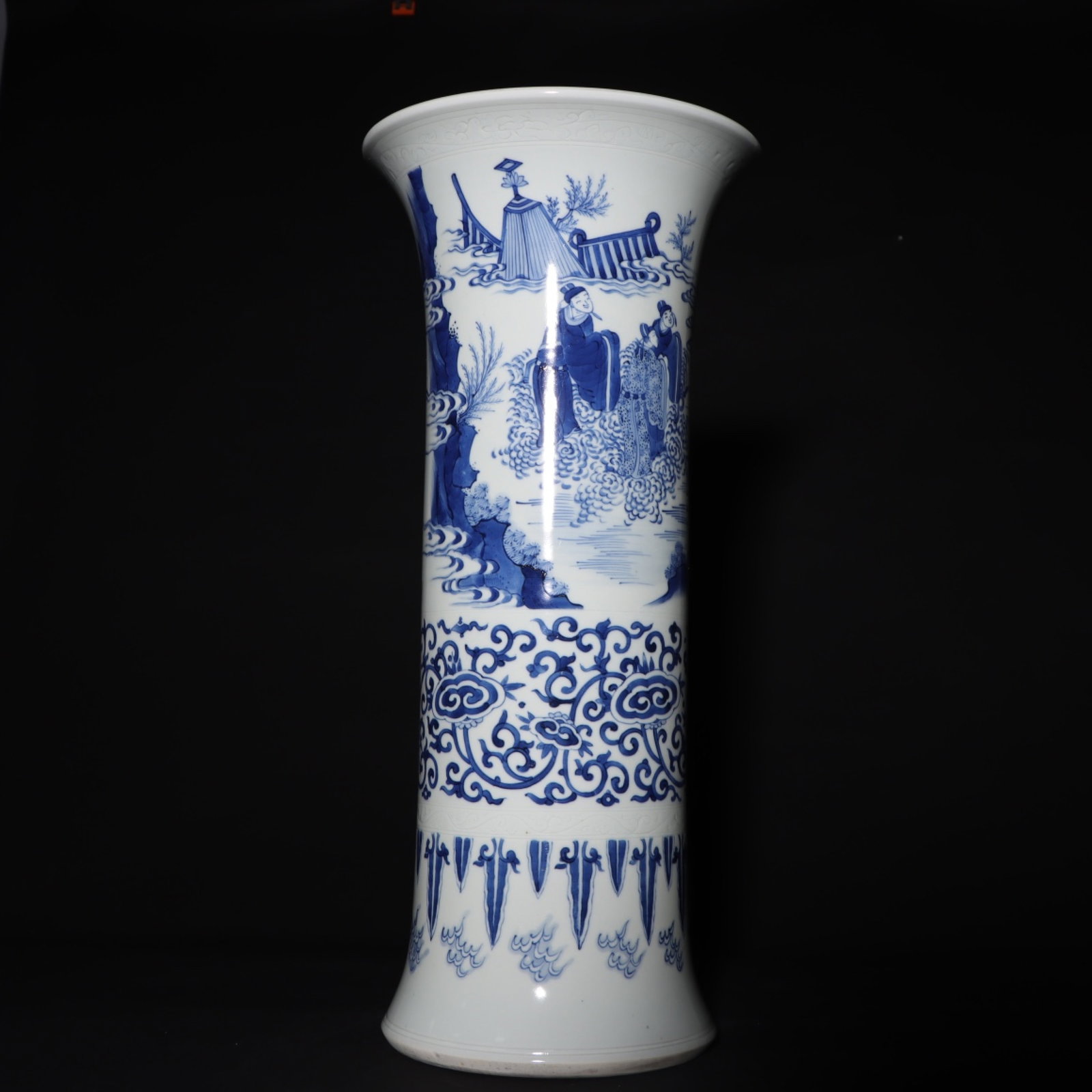 A Huge Blue and White Character and Story Pattern Vase (1 of 9)