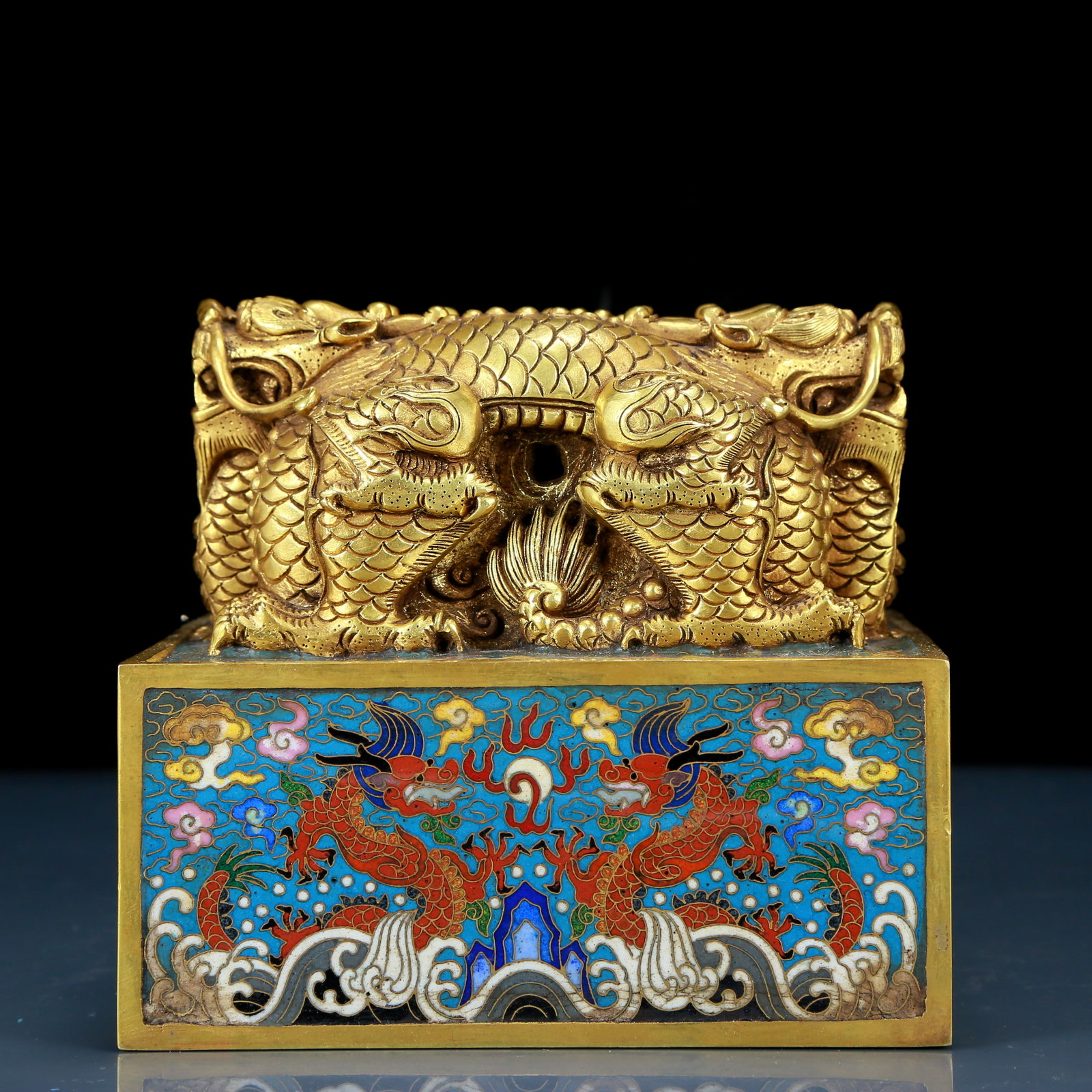 A Fine Cloisonne Dragon Pattern Seal - 4