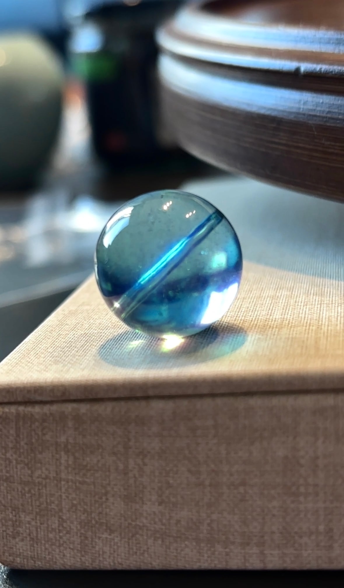 An Exquisite Aquamarine Bead: An Exquisite Aquamarine Bead,Size:18mm,Weight:8.4g 海蓝宝珠子