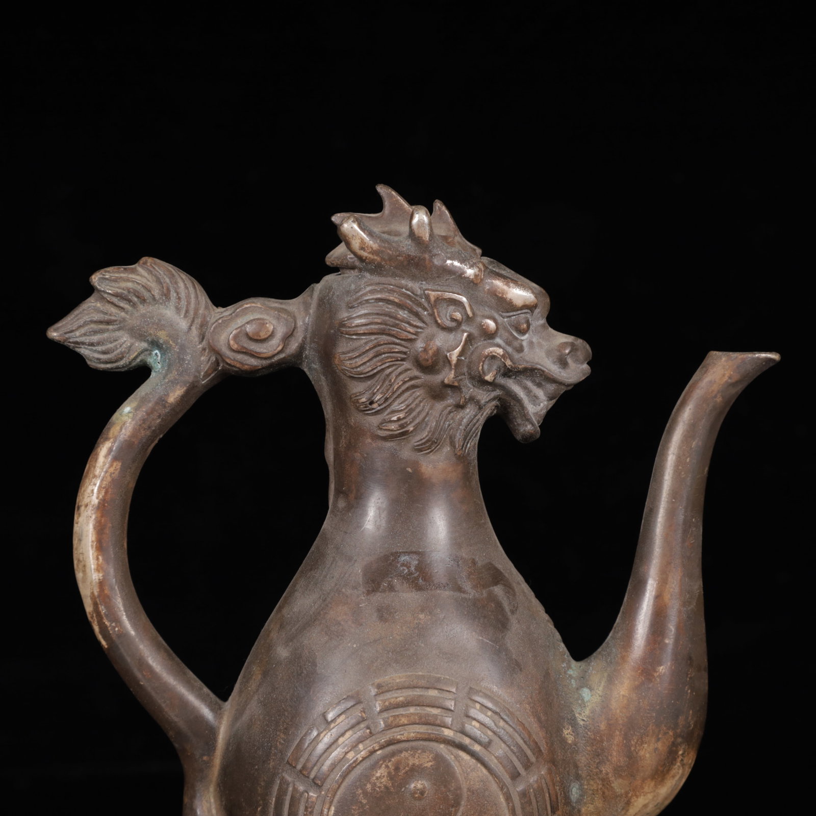 An Exquisite Silver-Plated Bronze Dragon Pattern Ewer - 2