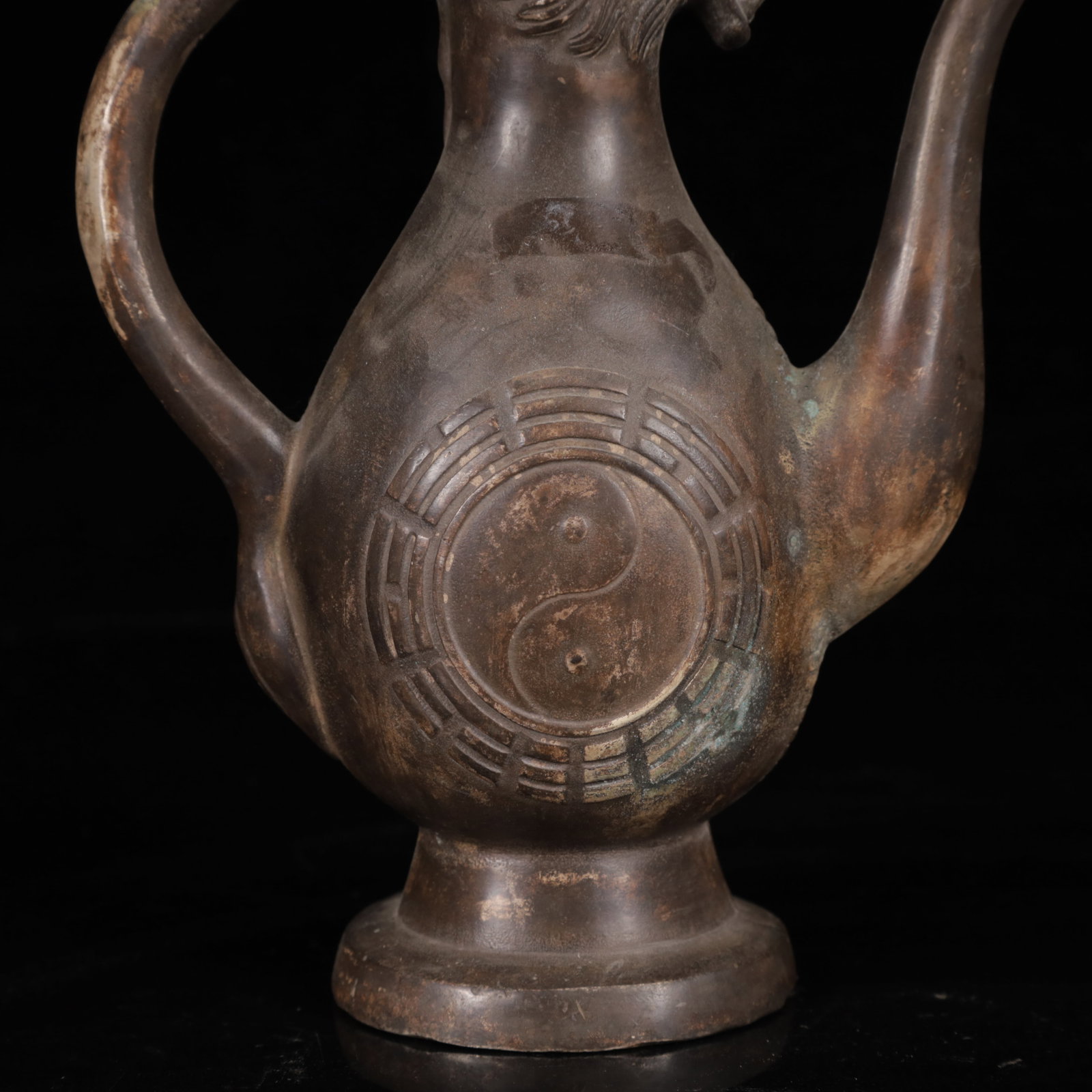 An Exquisite Silver-Plated Bronze Dragon Pattern Ewer - 3