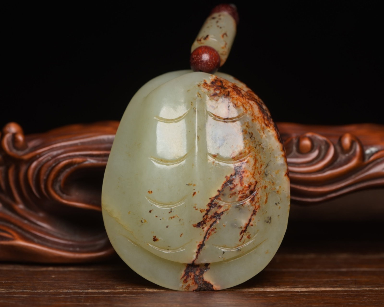 An Exquisite White Jade Turtle Shell Ornament - 2