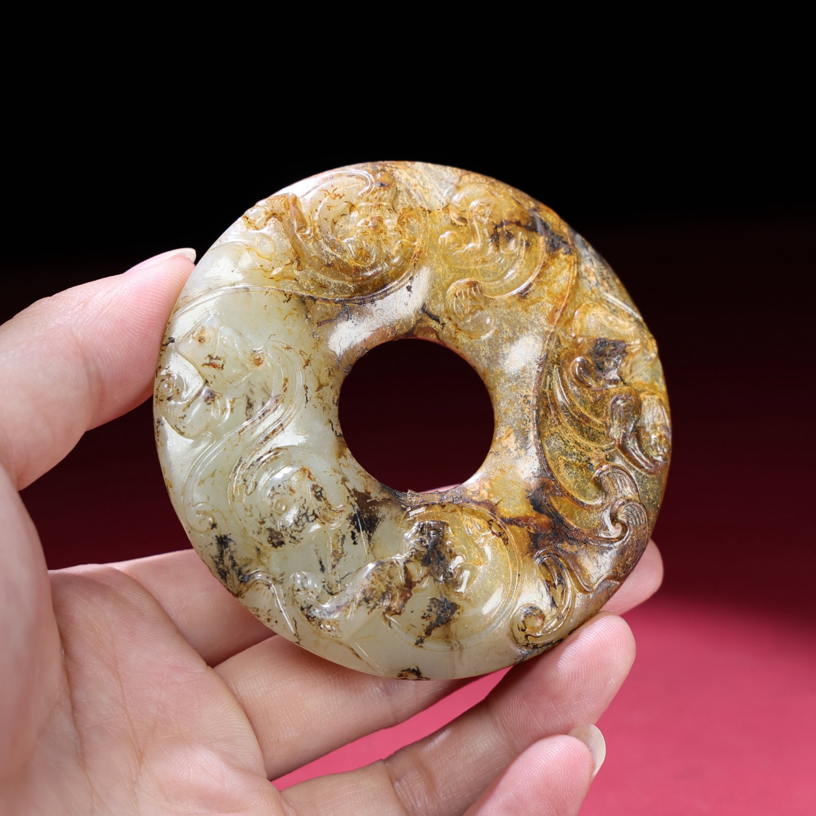 White Jade Dragon Pattern Pendant - 7