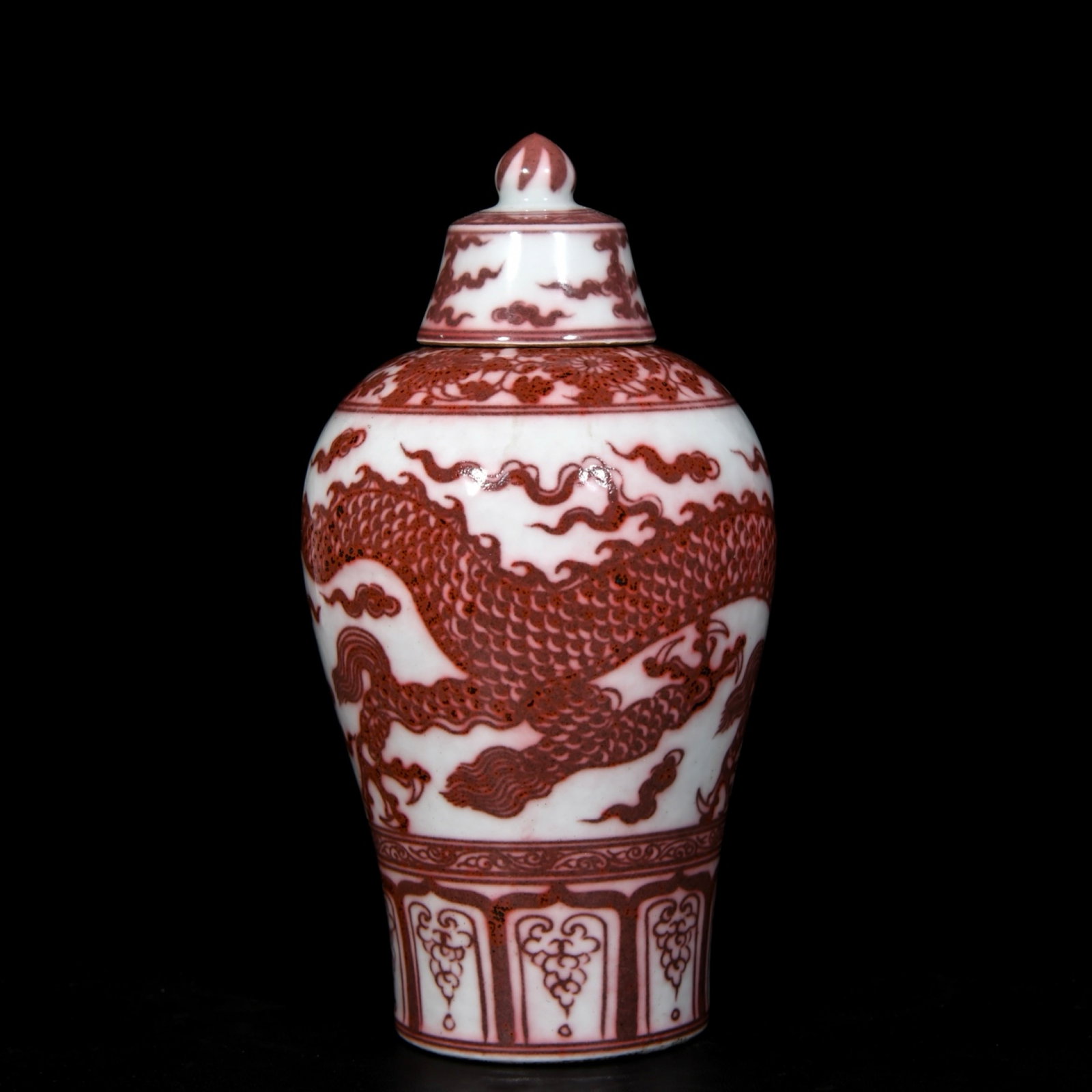 An Exquisite Underglaze-Red Dragon Pattern Bottle - 4