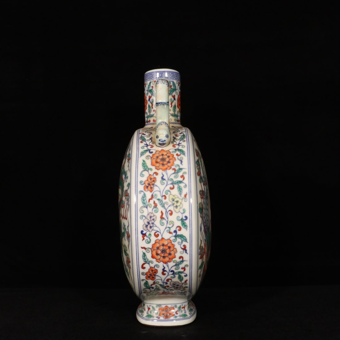 A Rare Doucai Dragon and Phoenix Pattern Double-Ears Vase - 2