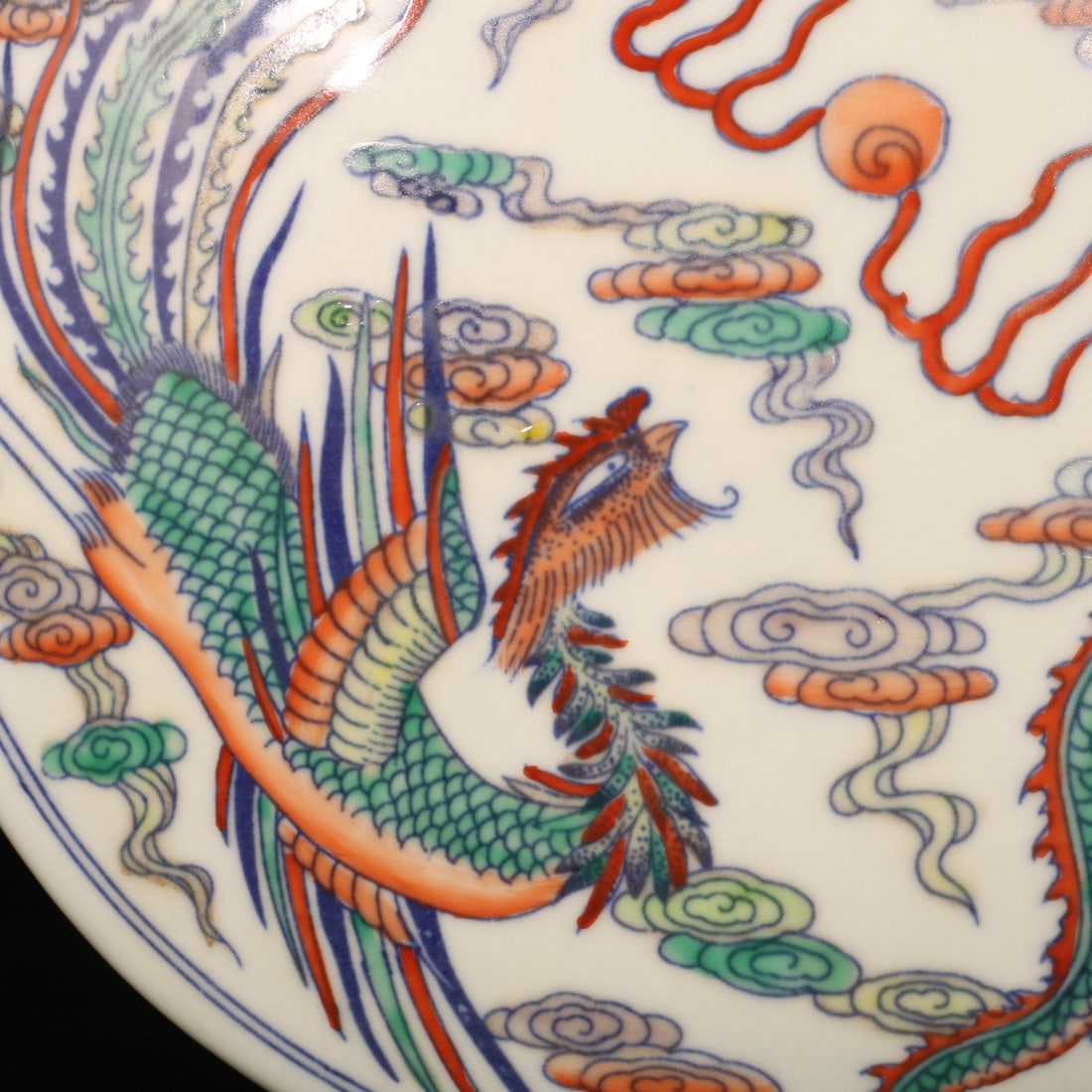 A Rare Doucai Dragon and Phoenix Pattern Double-Ears Vase - 5