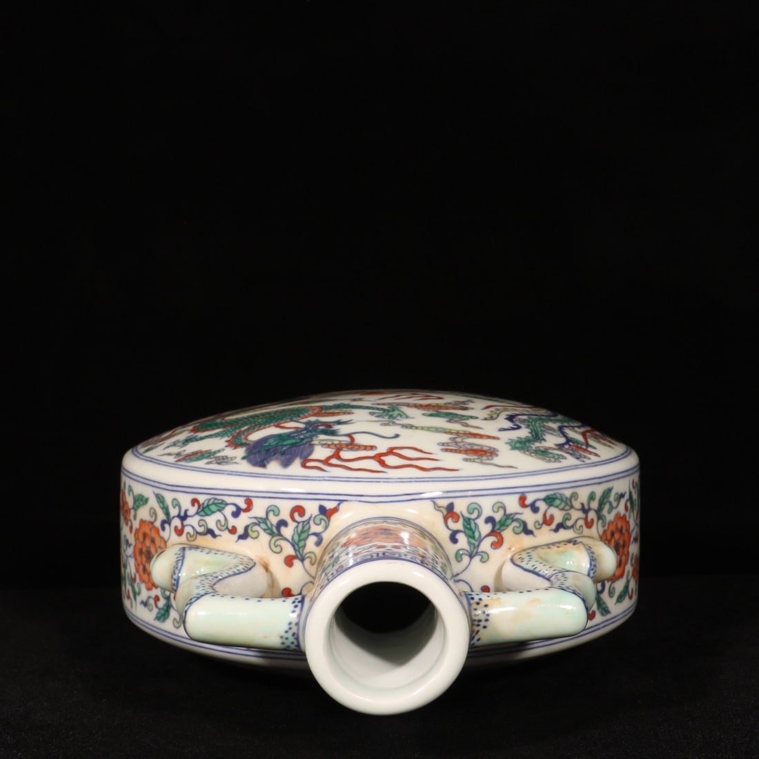A Rare Doucai Dragon and Phoenix Pattern Double-Ears Vase - 8