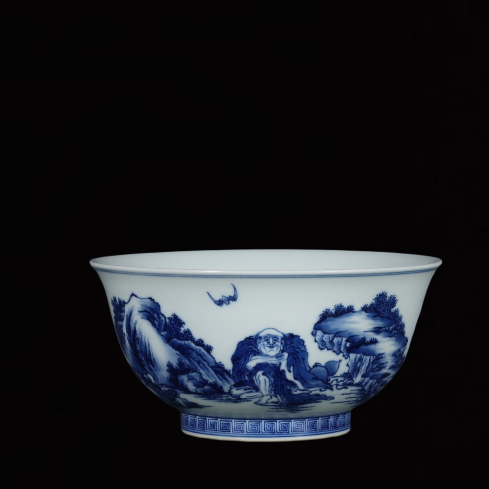 An Exquisite Blue and White Figure Pattern Pattern Bowl: An Exquisite Blue and White Figure Pattern Bowl ,Qing Dynasty, China, Yongzheng Six-character Mark,Size:4.1inx8.1in